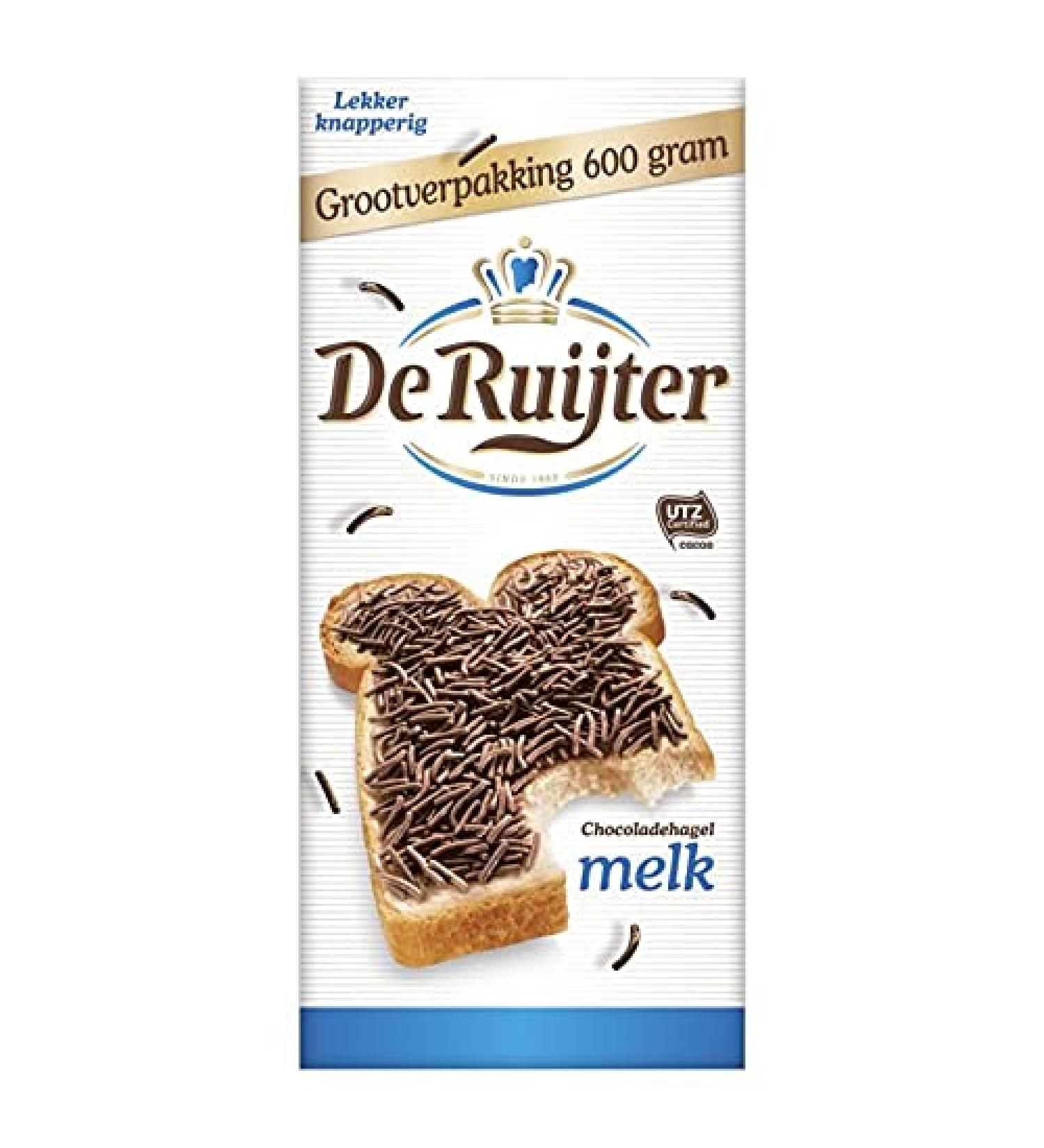 De Ruijter Hagelslag Melk Hail Milk Chocolate Sprinkles 600g