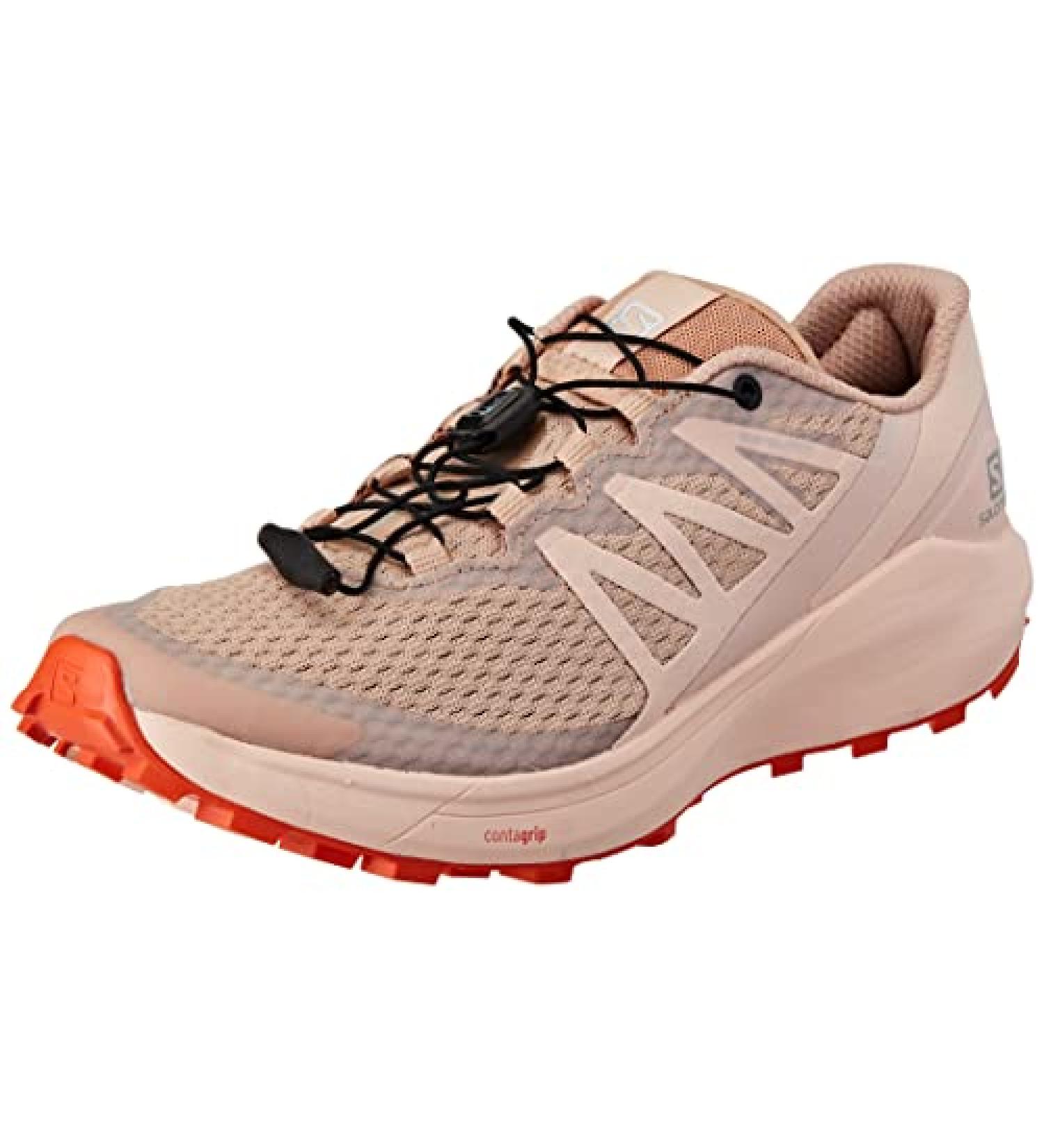 Salomon Women's Sense Ride 4 Trail Running Shoes - Sirocco/Peachy Keen/Red Orange - Size 9 - Buy Online on SooperMarket.com