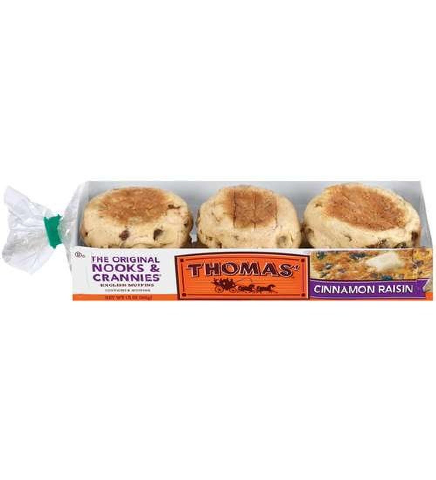 Thomas': Cinnamon Raisin 6 Ct English Muffins, 13 Oz Pack of 2