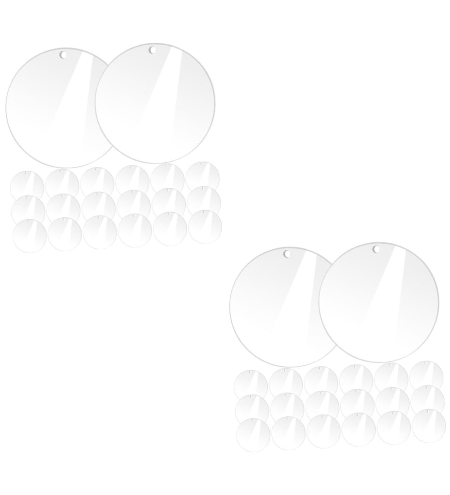 VILLCASE 40 Pcs Acrylic Round Sheet Cake Pan Acrylic Blanks Sheer Panels Acrylic Blank Circle Coaster Wafer - Buy Online on SooperMarket.com