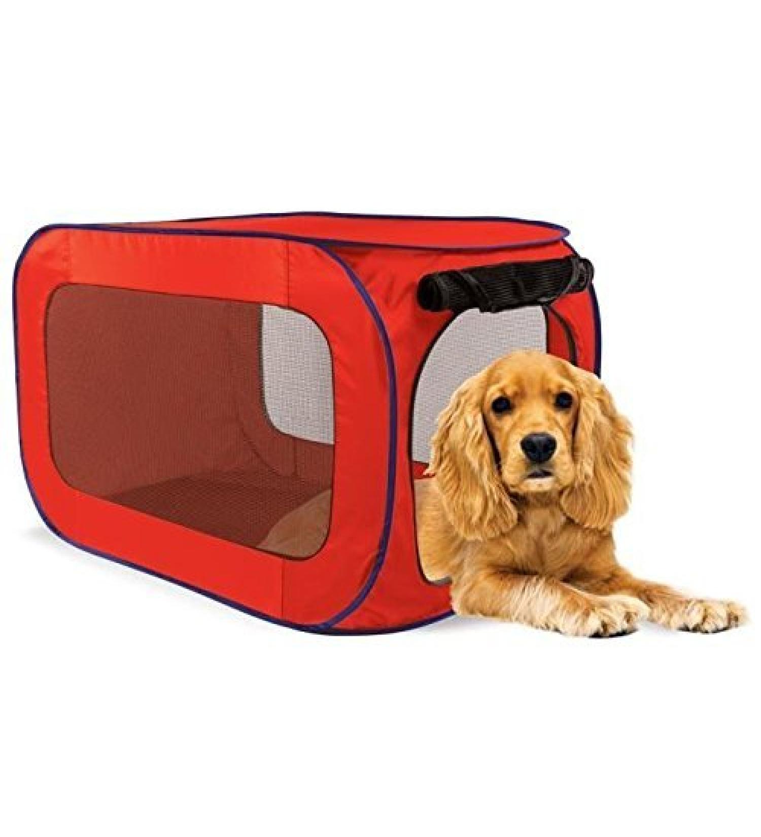 Sport Pet Designs Kennel Pro Pop Open, Medium, Colors Vary (Red/Green)