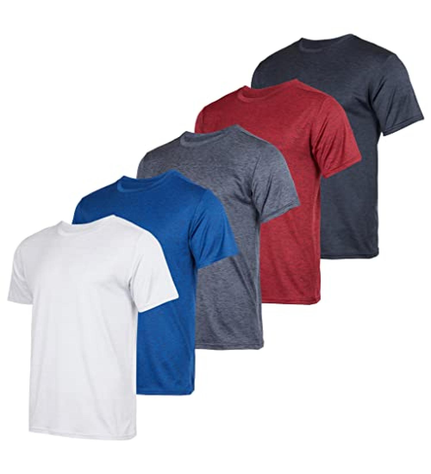 5 Pack Youth Dry-Fit Moisture Wicking Active Athletic T-Shirt Set - Boys & Girls Large - Buy Online on SooperMarket.com