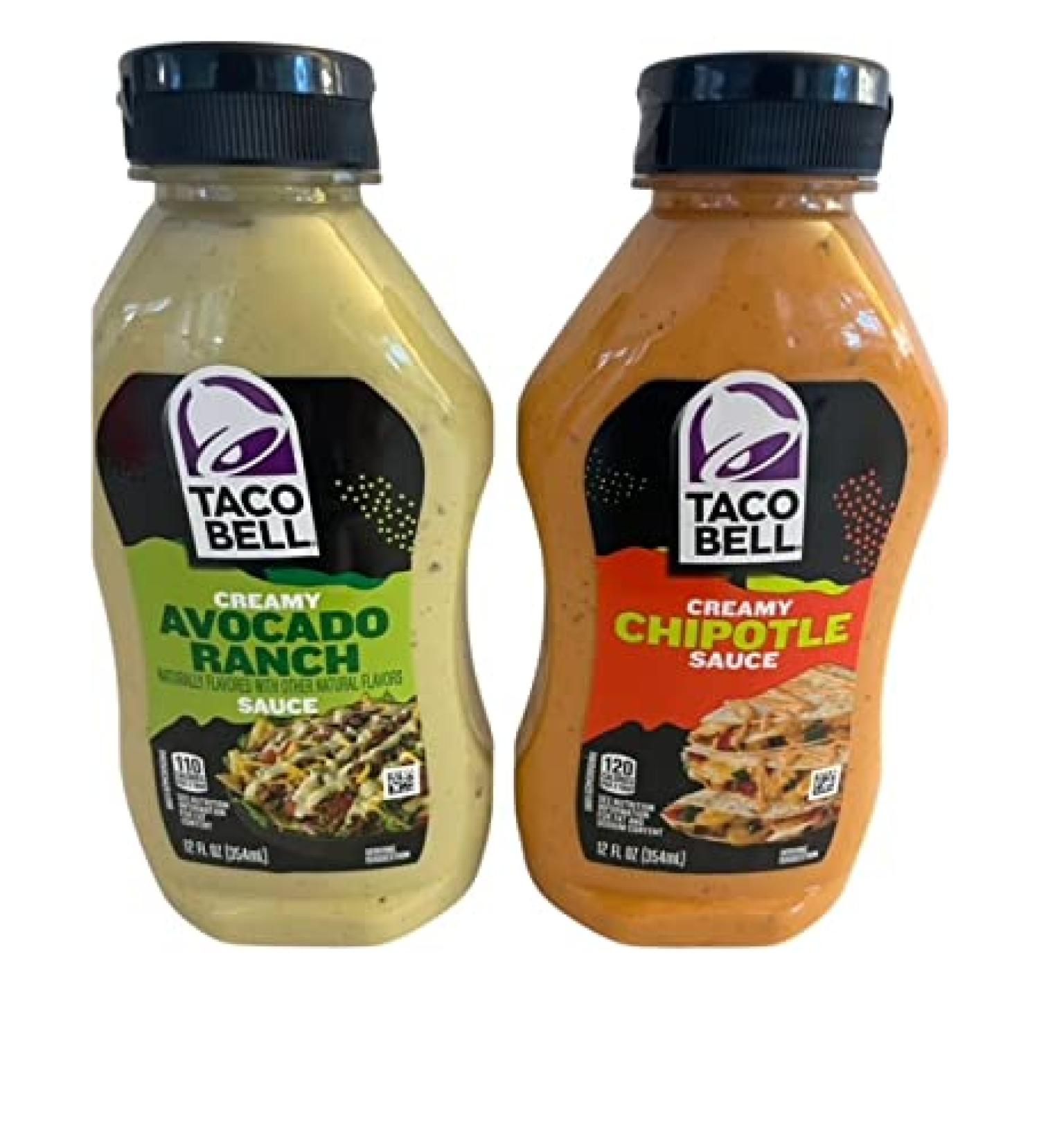 Taco Bell Creamy Avocado Ranch & Chipotle Sauce Combo Pack - 12 Fl Oz Each - Buy Online on SooperMarket.com