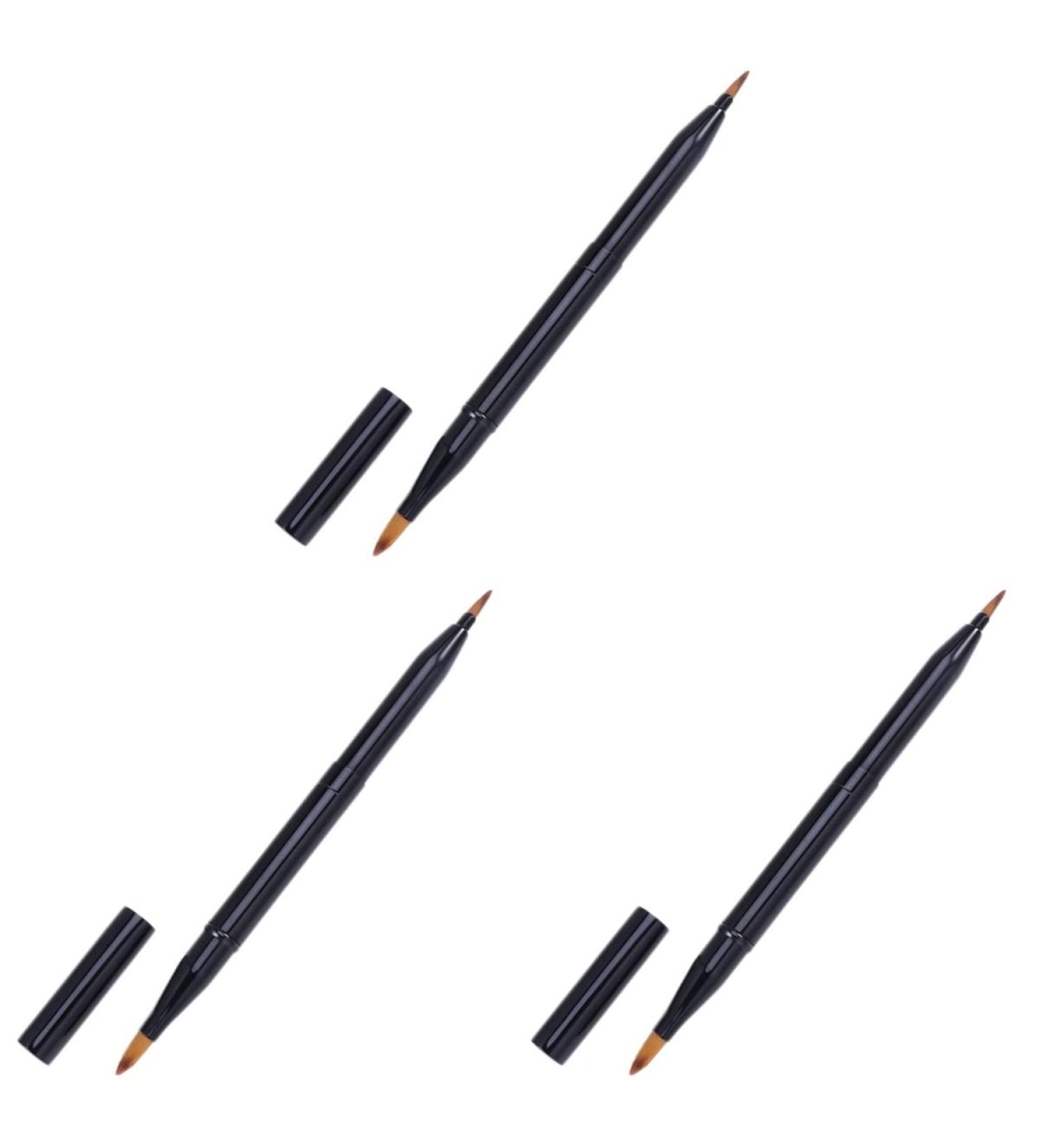 3pcs Black Lip Brush Applicator Set | Medium Lipstick Makeup Tool Kit - Perfect for Precision Application - Buy Online on SooperMarket.com