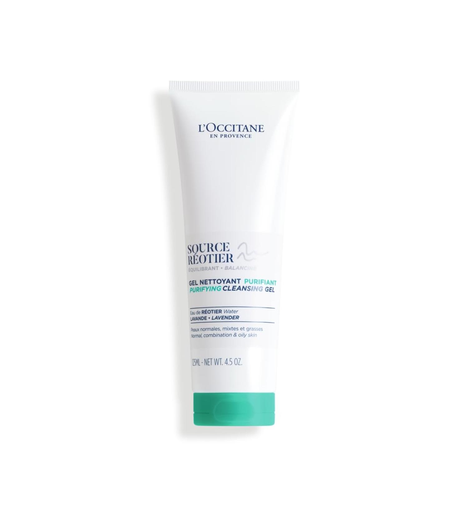 L'OCCITANE Source R otier Purifying Cleansing Gel 125 ml | Hydrating & Soothing | Vegan & 98% Readily Biodegradable | Luxury & Clean Beauty Skin Cleanser for All Skin Types - Buy Online on SooperMarket.com