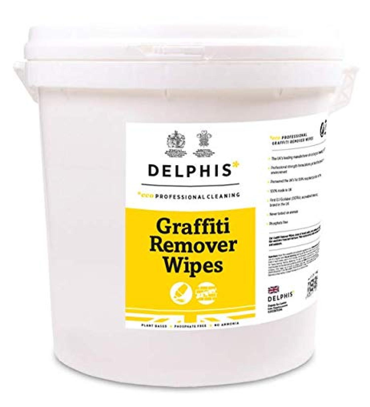 Delphis Eco Graffiti Remover Wipes | Cleaning Wipes | Marker Pen Felt Tip & Biro Remover Wipes | Spray Paint Remover Wipes - Buy Online on SooperMarket.com
