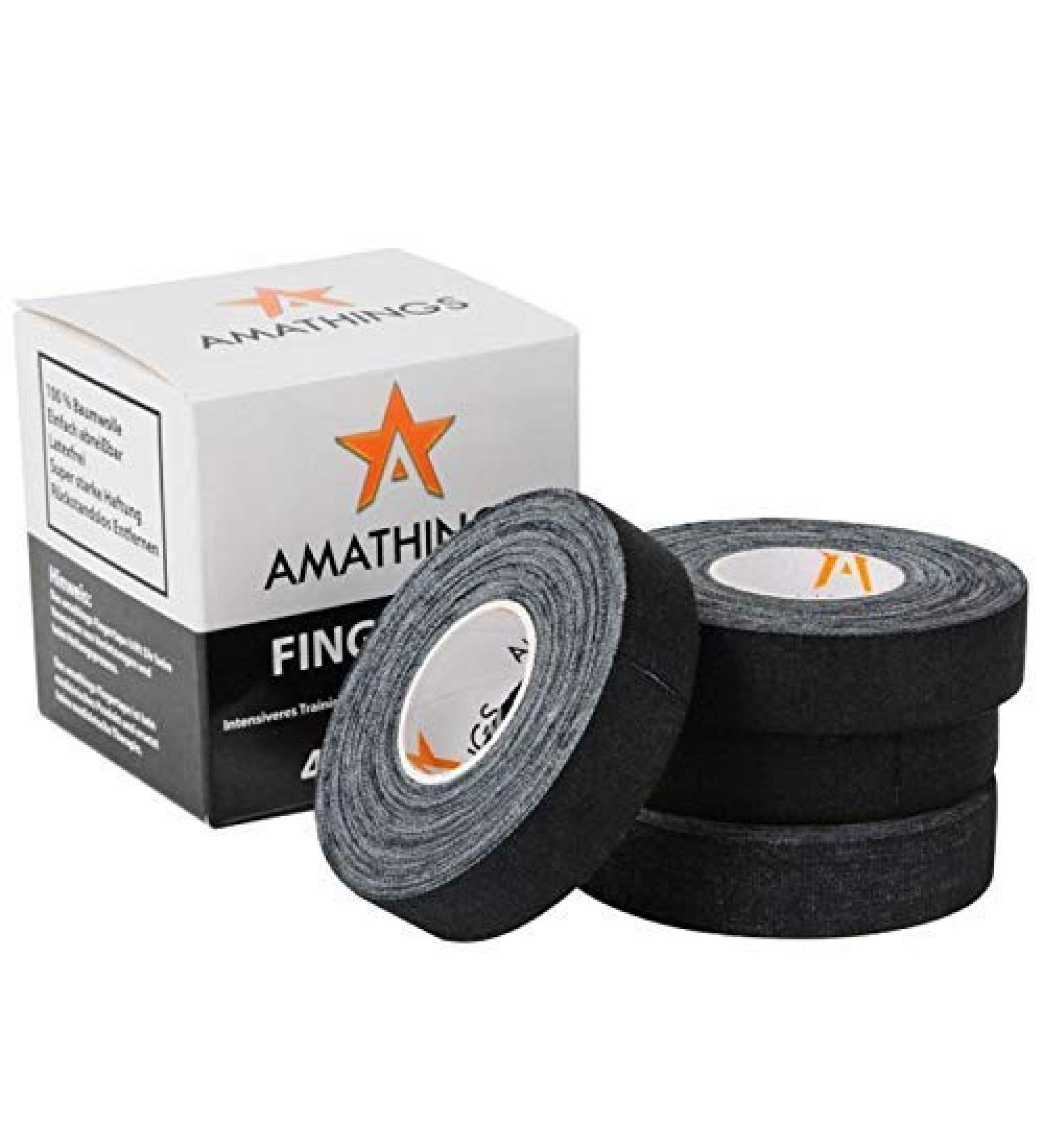 Amathings 3-4 Roll Black Climbing Tape in Metal Box - 1.5cm Wide Finger Tape for Bouldering Sports Volleyball & Martial Arts - 4x Rolls - Buy Online on SooperMarket.com
