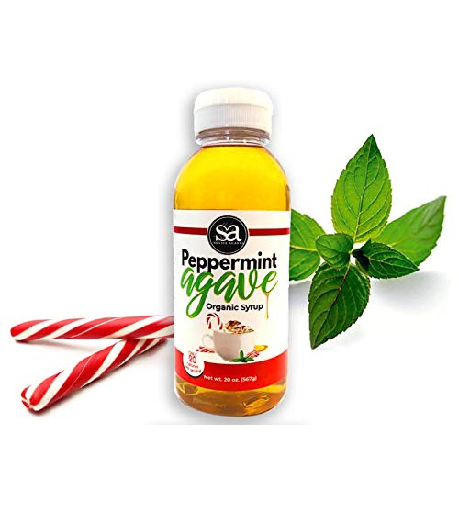Organic Peppermint Agave Syrup - USDA Certified, Estate Grown, Vegan, Low Glycemic, Non-GMO, Halal & Kosher - Shop Now! - Buy Online on SooperMarket.com