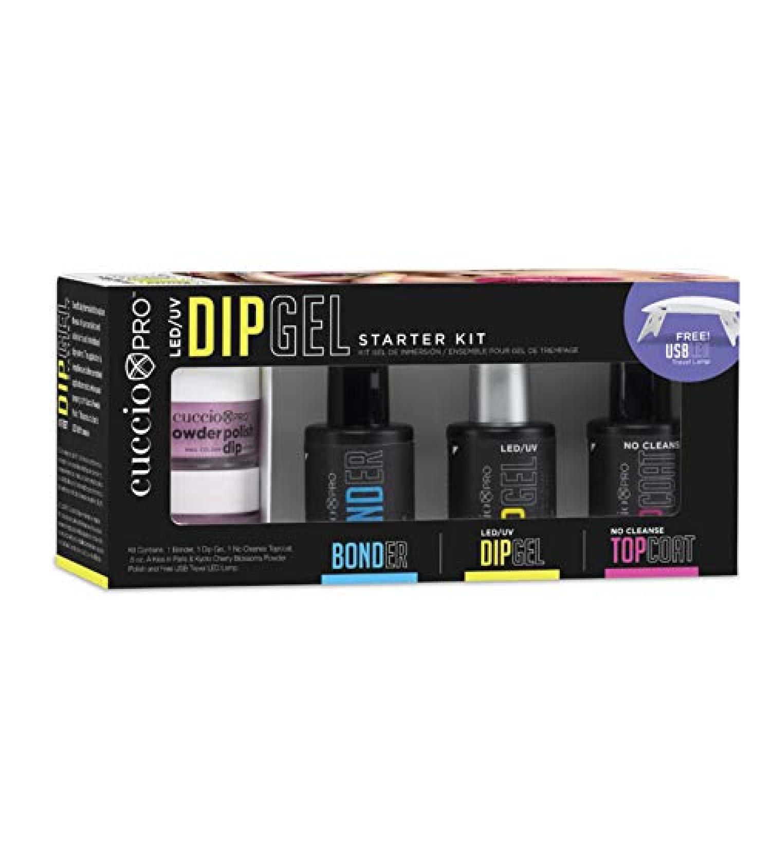 Cuccio Colour Dip Gel Starter Kit | Longwear Formula for Dip Powders & Soak Off Gels | Easy Removal | Includes USB Curing Lamp - 6 Pc - Buy Online on SooperMarket.com