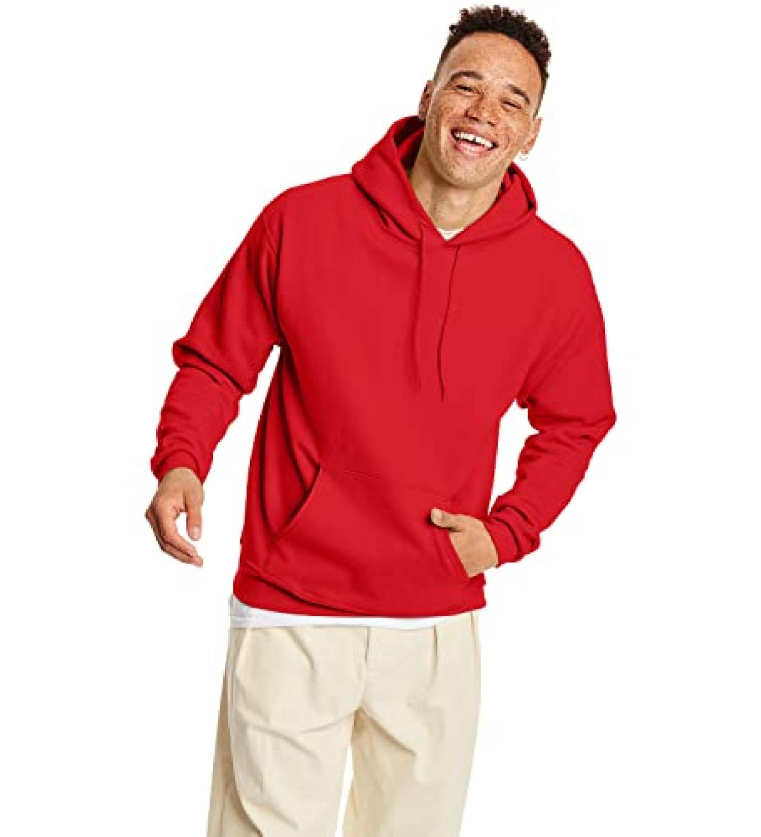 Hanes Men's Medium Athletic Red Hoodie - Comfort and Style for Active Men - Buy Online on SooperMarket.com