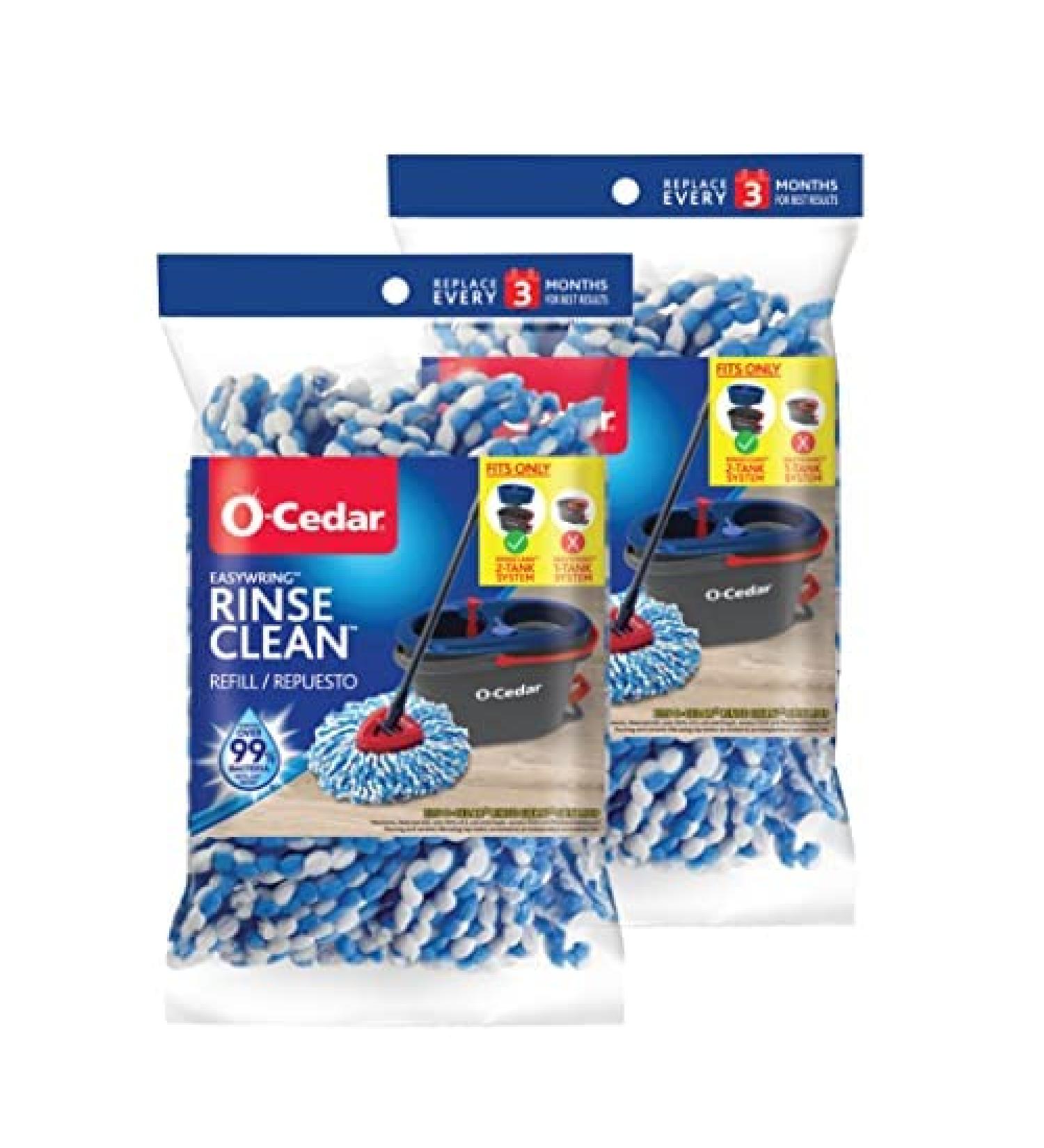 O-Cedar RinseClean Spin Mop Microfiber Refill 1 CT - 2 Pack - Buy Online on SooperMarket.com