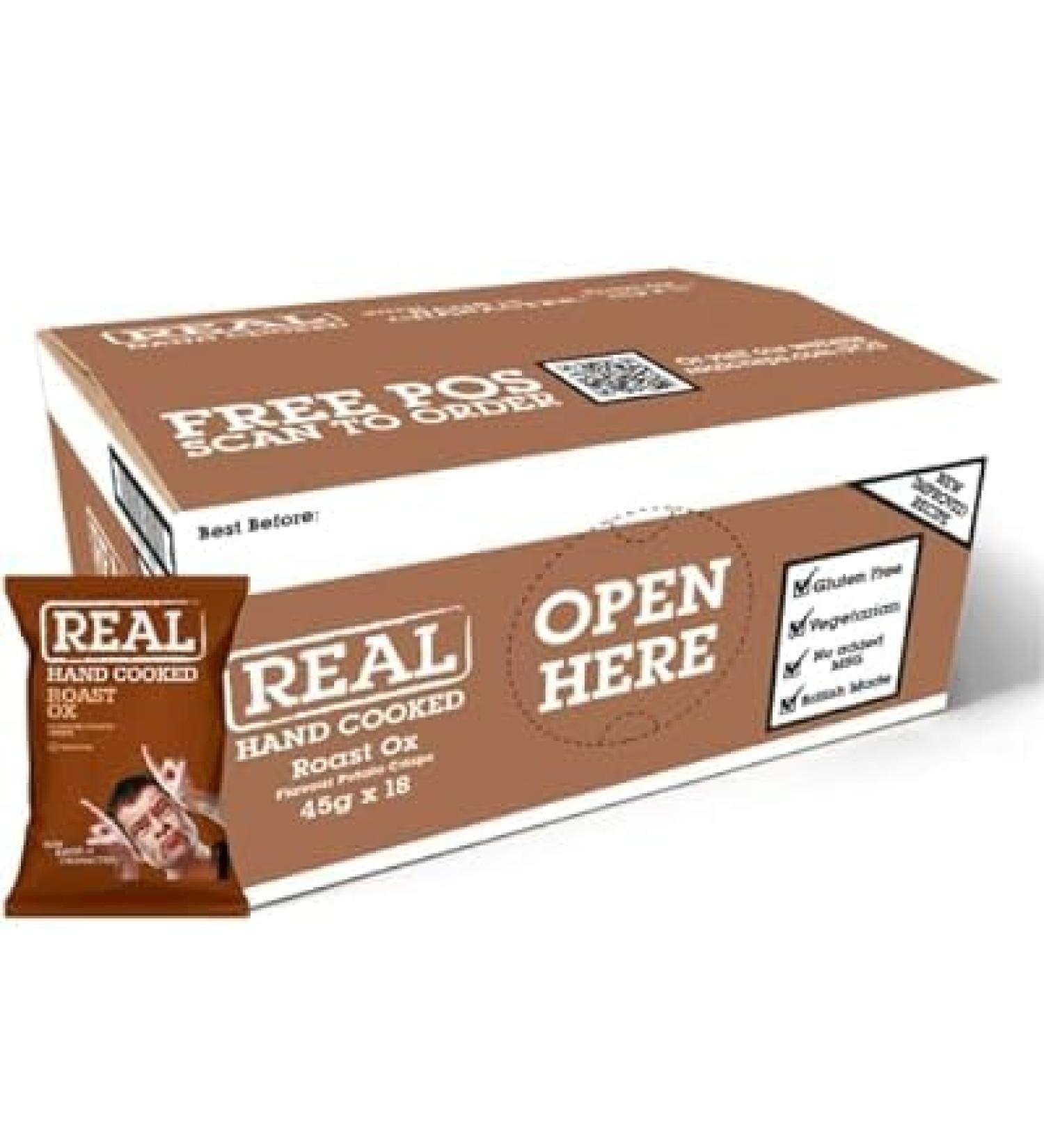 Gharana Swaad ka Khazaana Real Hand Cooked Roast Ox Crisps 35gm (Pack of 24) | Delicious Potato Chips | Hand Cooked Roast | Gluten Free | No Artificial Additives 35.00 g (Pack of 24) - Buy Online on SooperMarket.com
