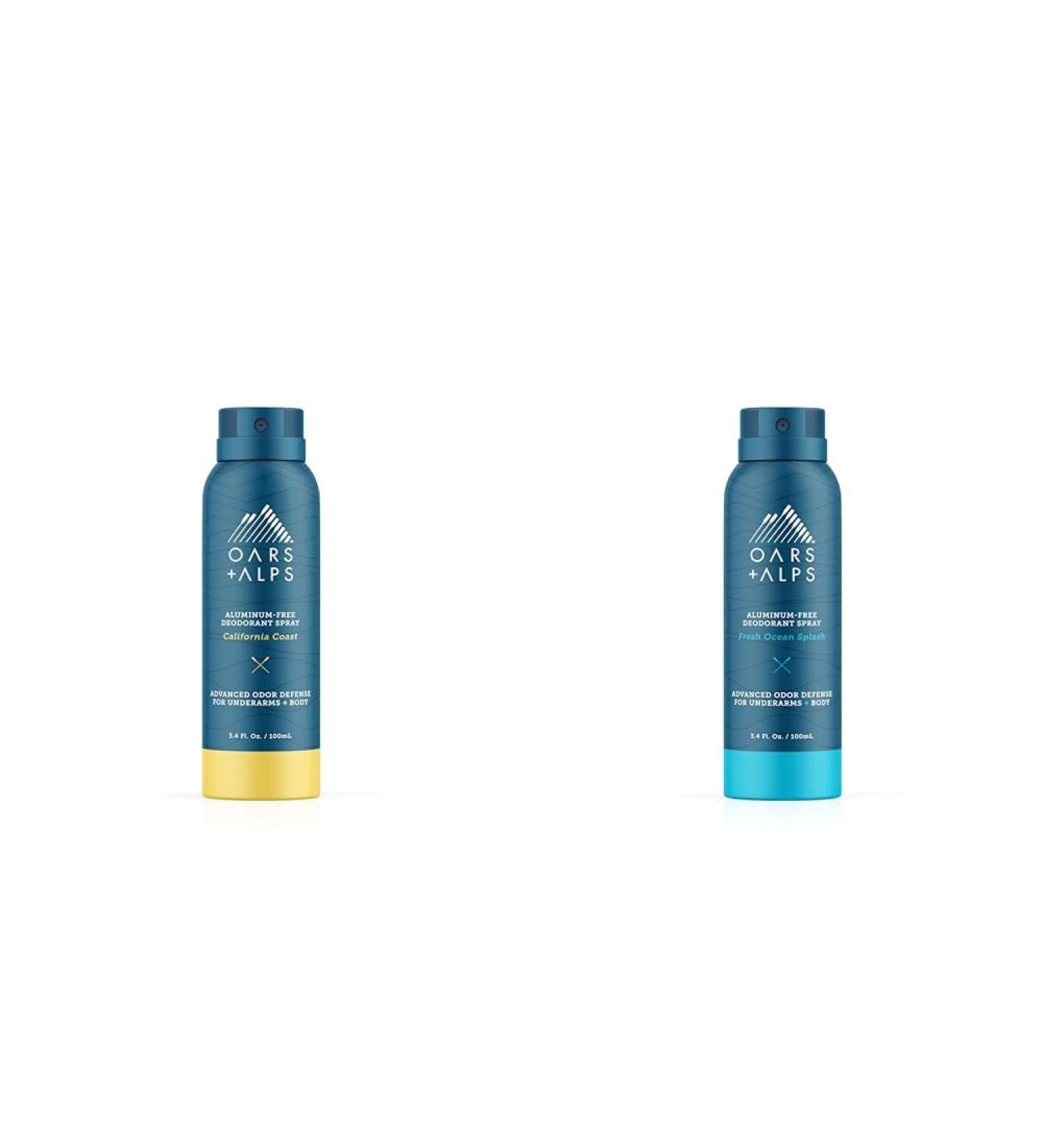 Oars + Alps Aluminum-Free Deodorant Spray Travel Size California Coast and Fresh Ocean Splash Bundle - Buy Online on SooperMarket.com