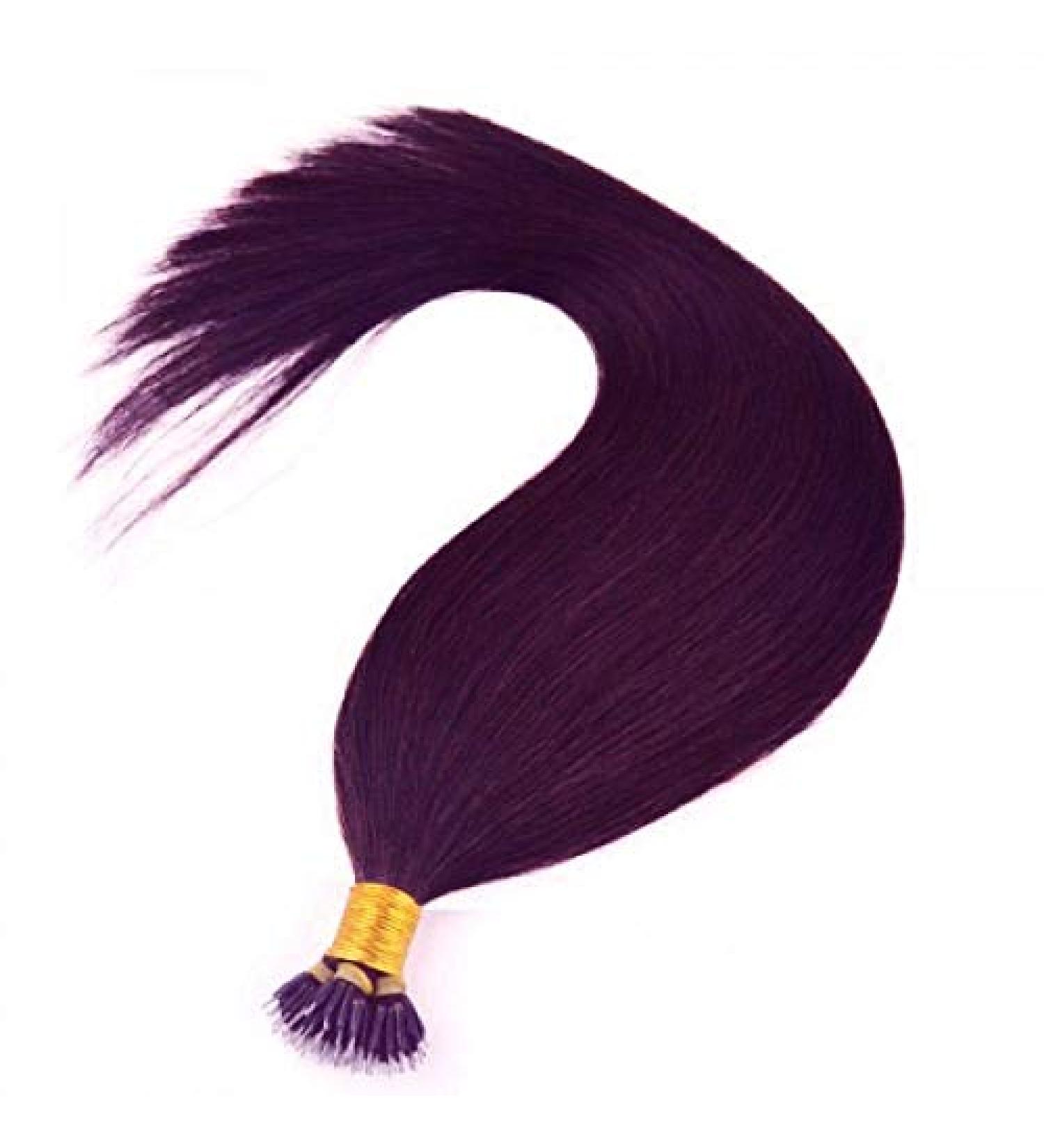 Nano Ring Tip Hair Extensions 100% Human Hair Plum Red Colour #99J 16 18 20 and 22 Inch Length (16" Long)