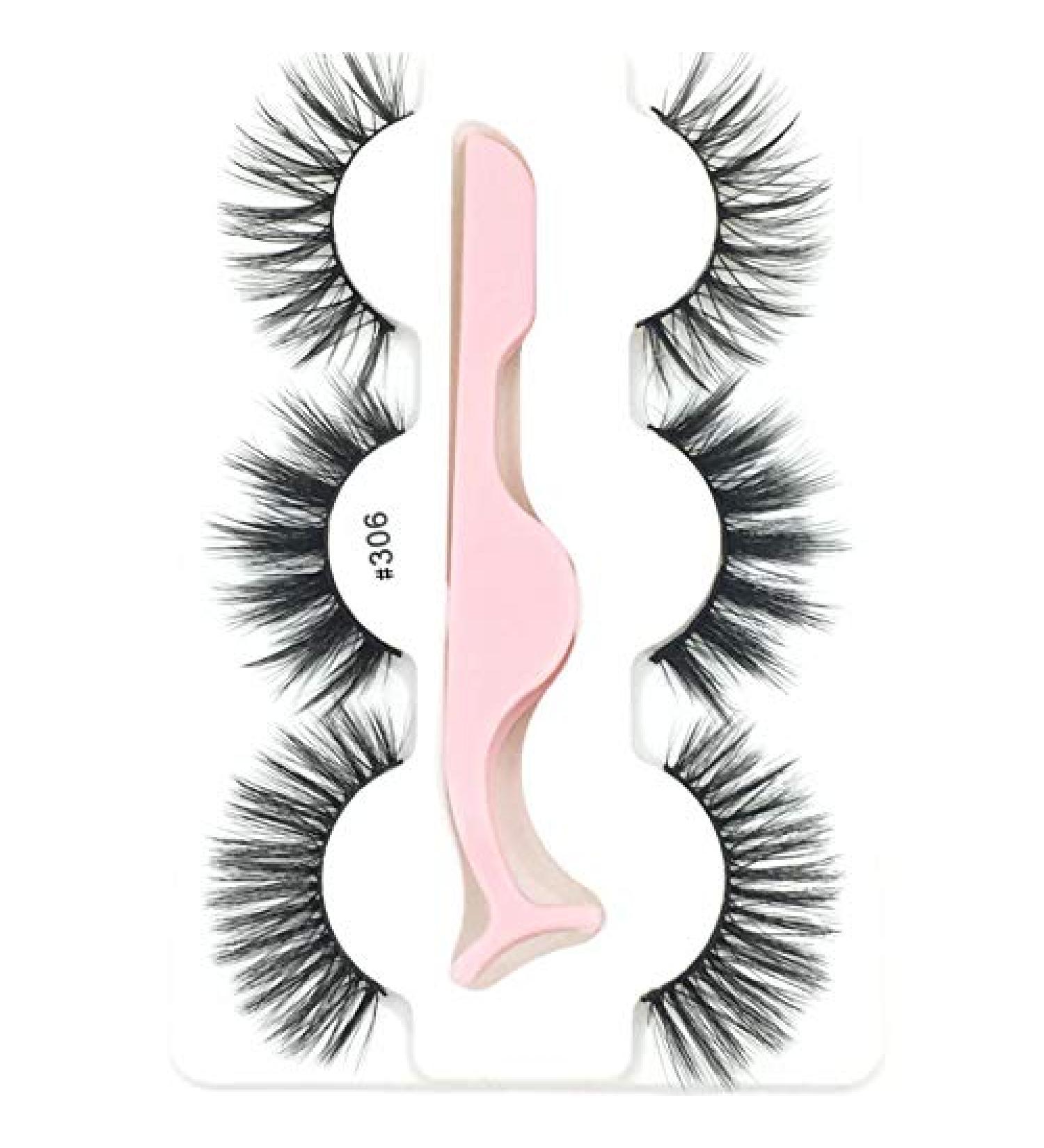 Desikixudy 3 Pairs 3D Lashes Natural False Eyelashes Dramatic Fluffy Soft Wispy Volume Reusable Eyelash 306 - Buy Online on SooperMarket.com