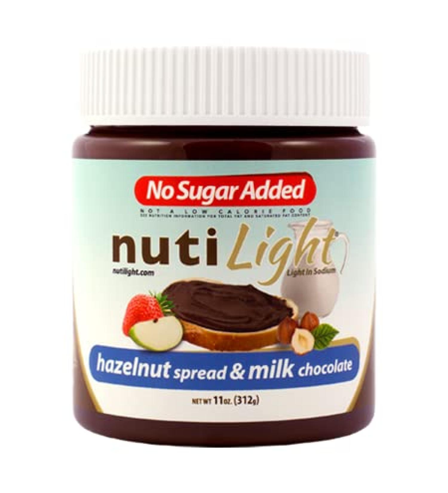 Nutilight Sugar-Free Hazelnut Spread & Milk Chocolate - Keto, Diabetic, Vegan, Kosher - 100% Natural, Cholesterol-Free - 11 oz - Buy Online on SooperMarket.com