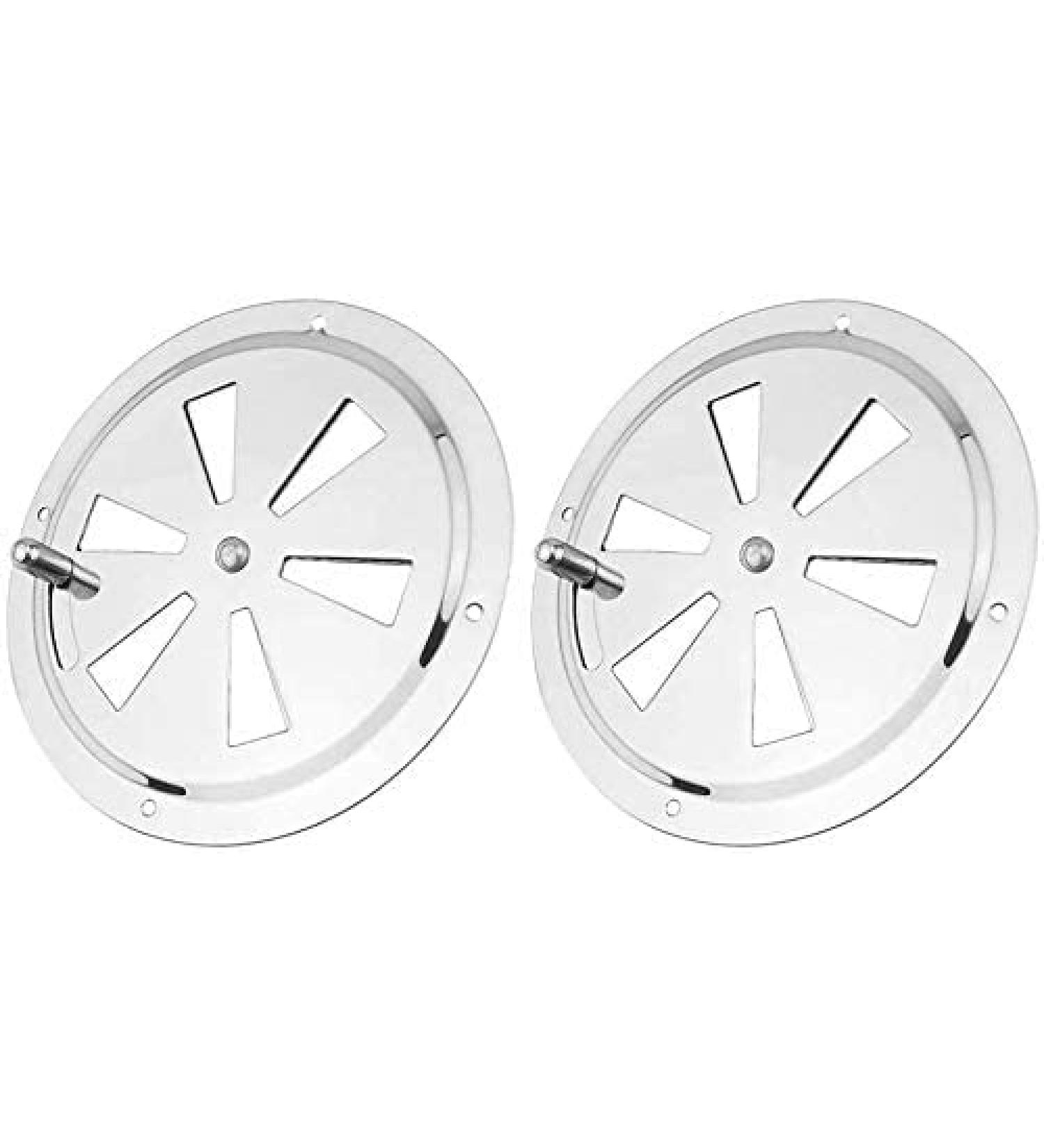iSure Marine 4 inch Round Butterfly Air Vent Plate 2 Pack - 316 Stainless Steel for Boat Cabin Ventilation - Buy Online on SooperMarket.com