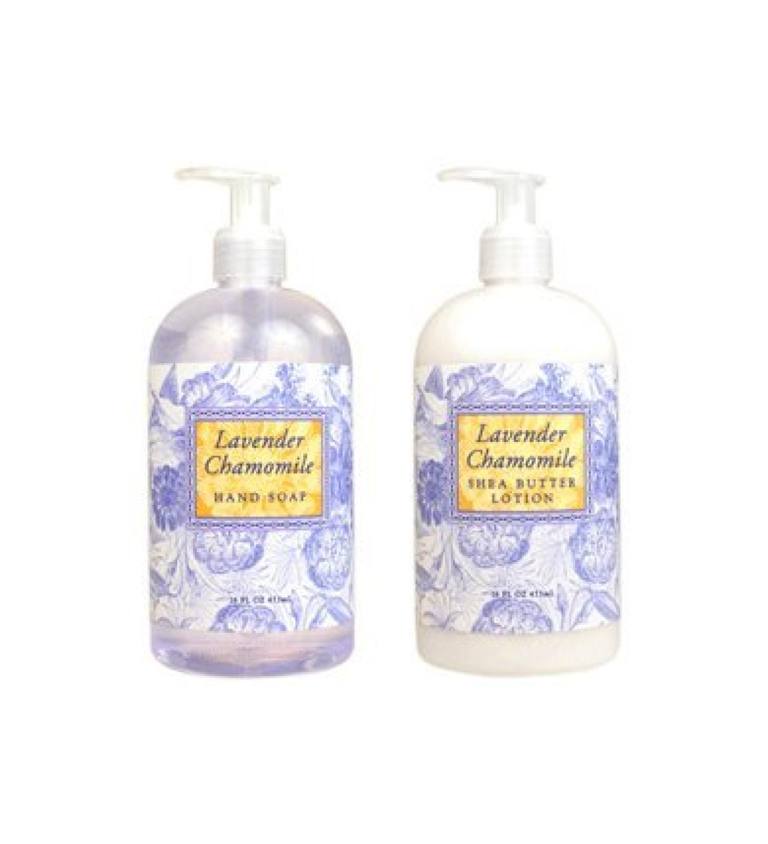 Greenwich Bay Trading Hand Soap & Hand and Body Lotion 16 Ounce 2 pack Bundle Set (Lavender Chamomile)