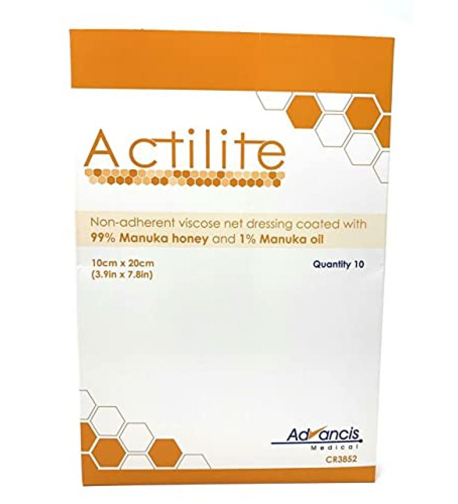 Actilite Manuka Honey Non-Adherent Dressing 10cm x 20cm x 10 CR3852 One Size