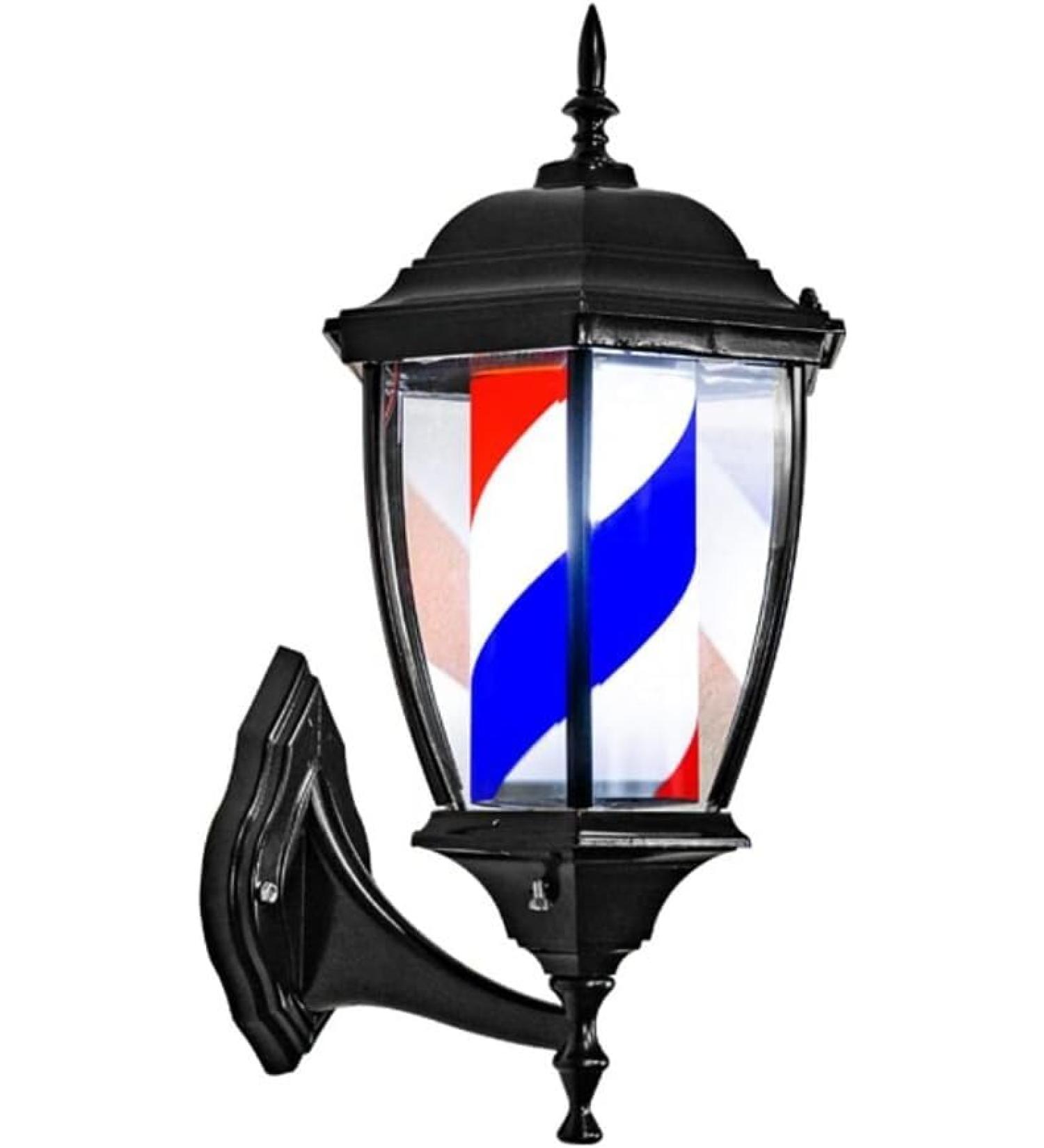 Barber Shop Pole Light Outdoor Vintage Style Red White Blue Strips Rotating Illuminating Hair Salon Hairdressing Sign Light Barber Shop Waterproof Wall Mountable Lamp - Buy Online on SooperMarket.com