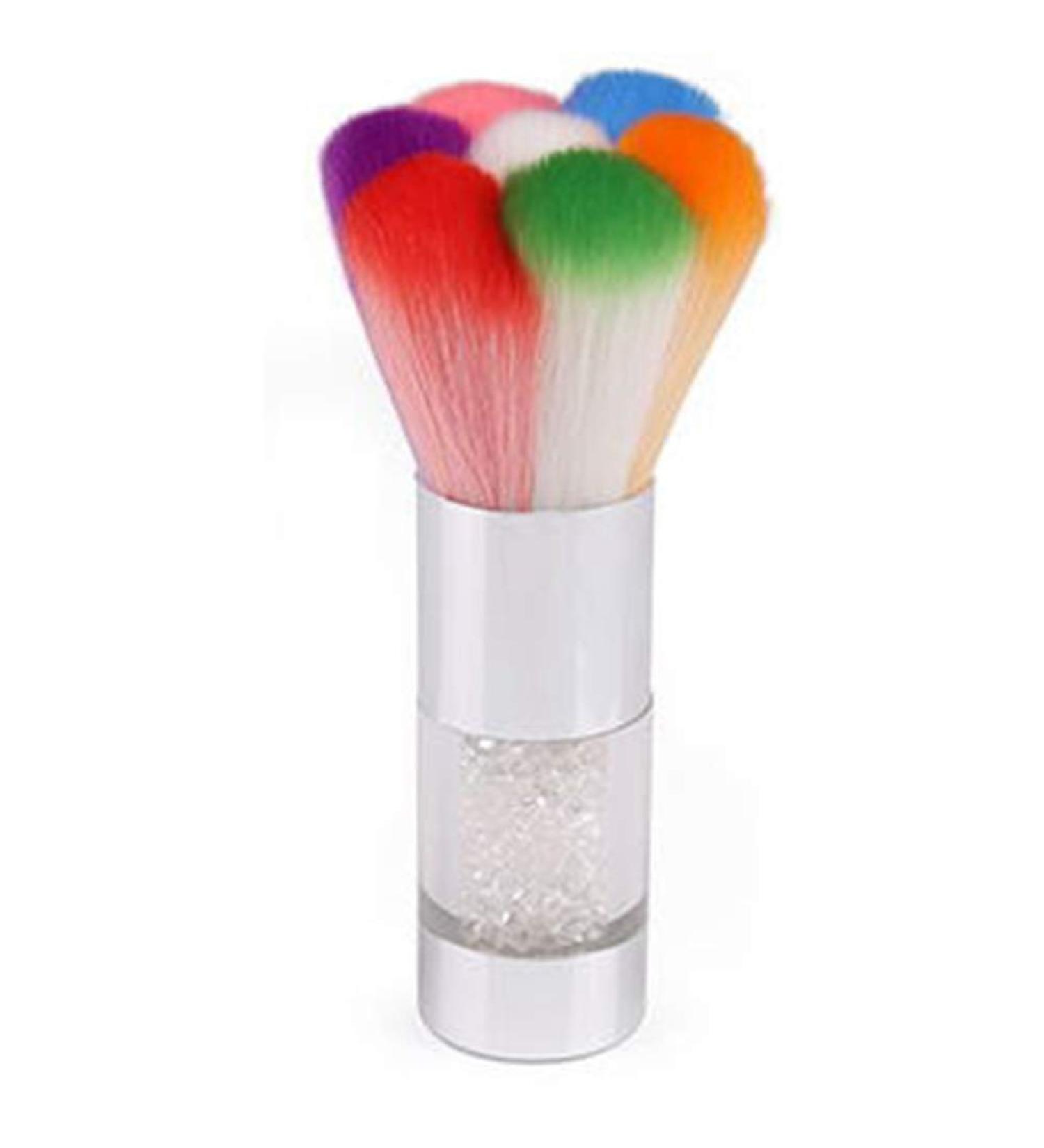 Colorful Acrylic Nail Brush Cleaner - Dust Removal Tool for Nail Art - Silver Makeup Brush - Buy Online on SooperMarket.com