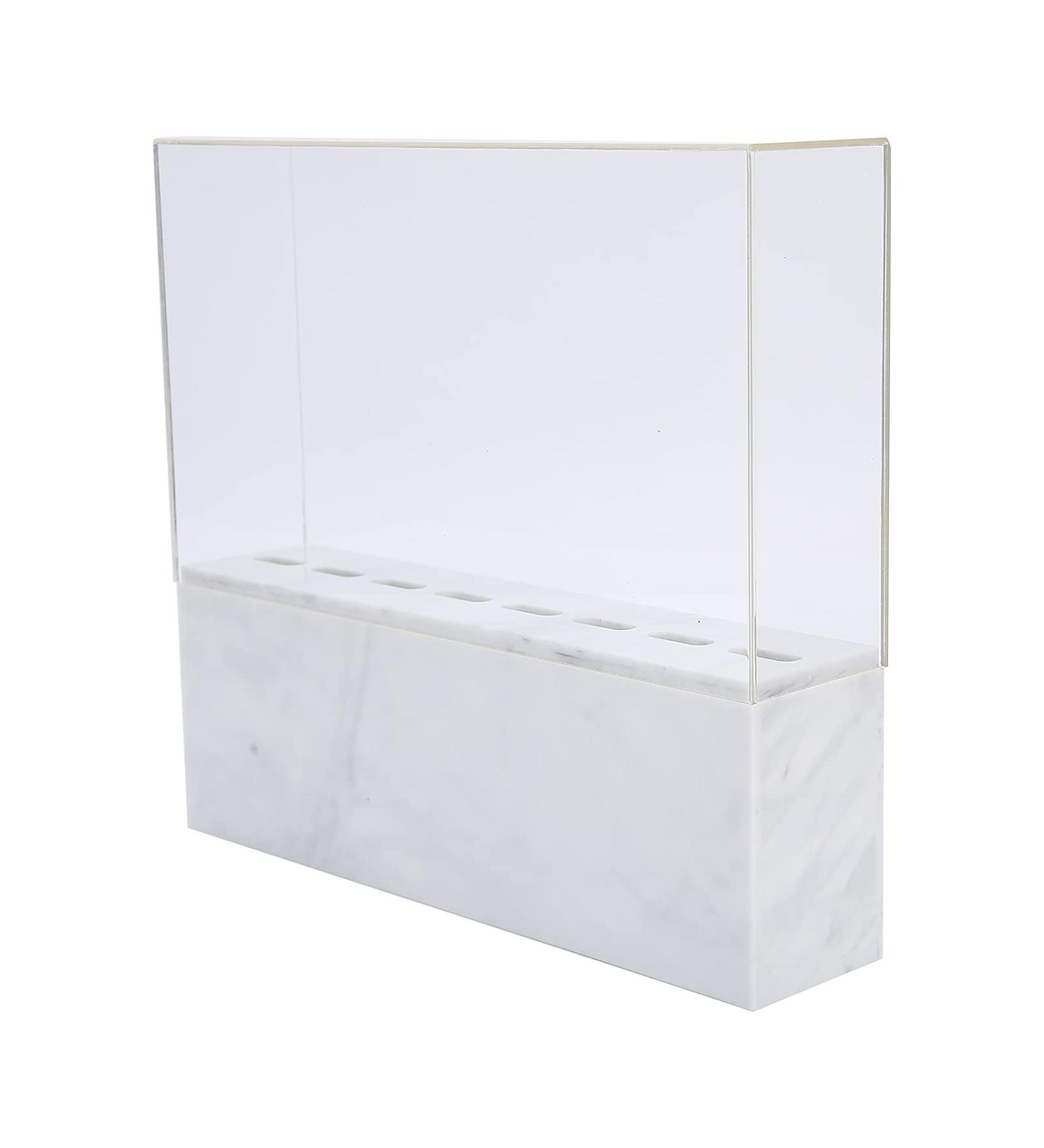 8 Holes Tweezers Holder | Tweezer Display Stand & Storage Rack with Dust Cover for Lash Extensions | Salon & Home Use (White - Buy Online on SooperMarket.com