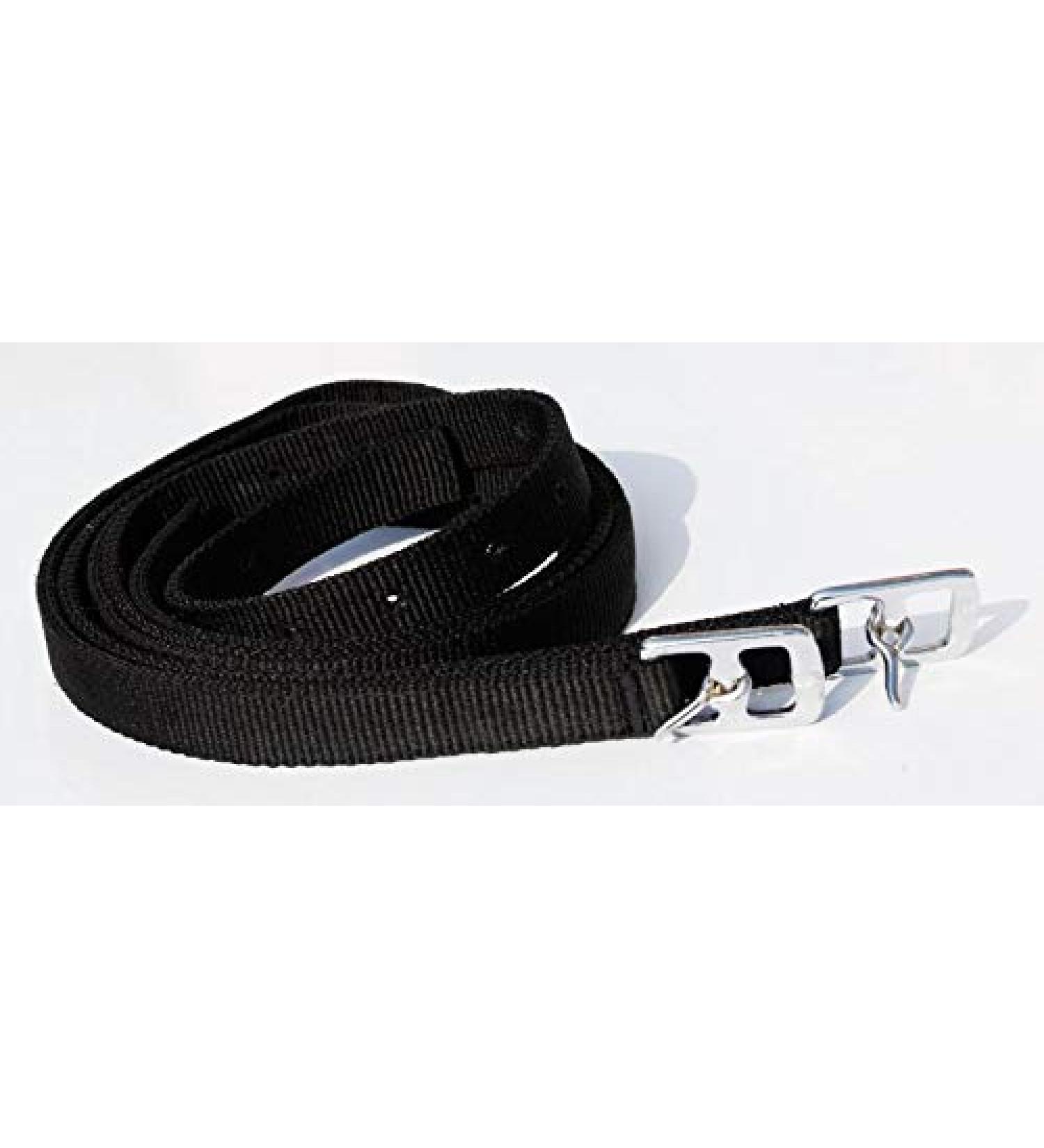 Windsor Equestrian Synthetic Stirrup Leathers - Black 54 x 1-Inch