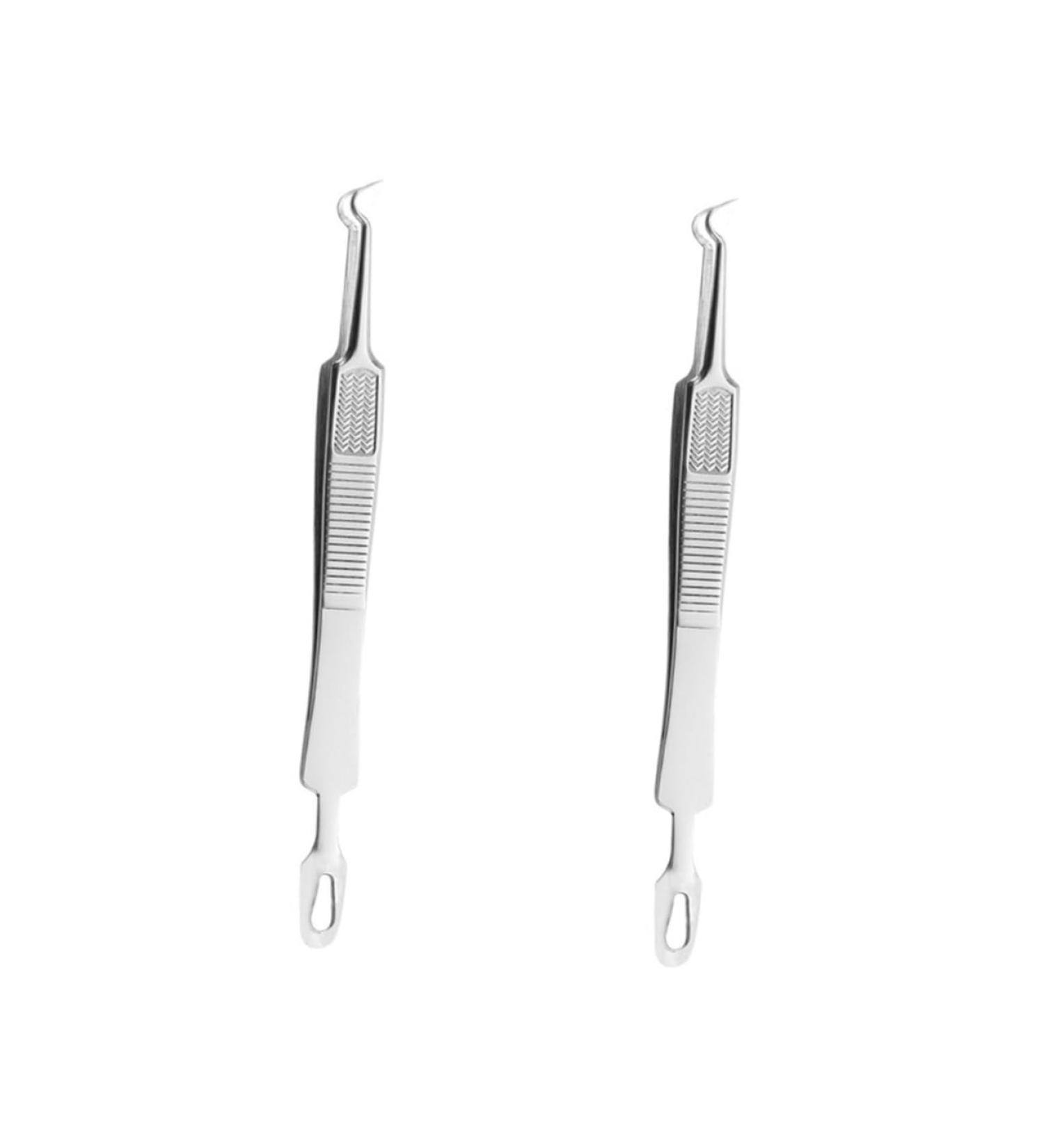 Healeved 6 Pcs Clip Curved Pimple Tweezers Clip Removal Tool Spot Tweezers Pimple Tool Stainless Steel - Buy Online on SooperMarket.com