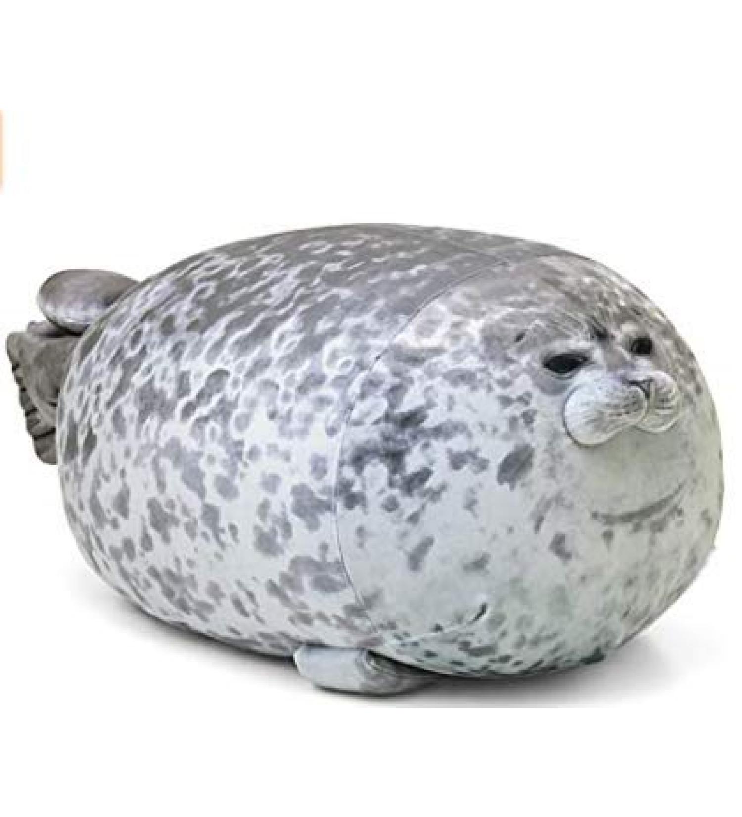 Chubby Seal Pillow 60CM - Cute Grey Plush Animal Toy for Kids and Adults - Buy Online on SooperMarket.com