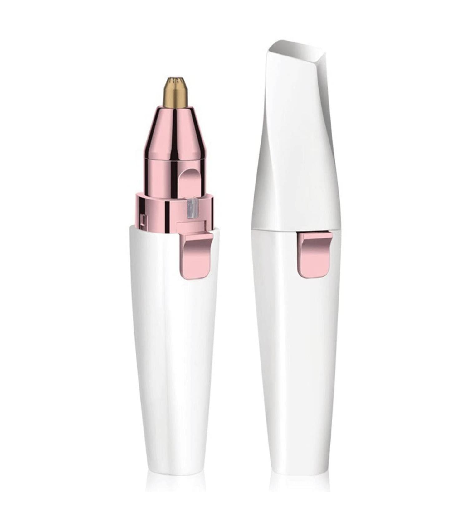 Eyebrow Trimmer & USB Rechargeable Facial Hair Remover - 2 in 1 with 3D Floating Shaver Net & LED Light for Perfect Eyebrows - Buy Online on SooperMarket.com