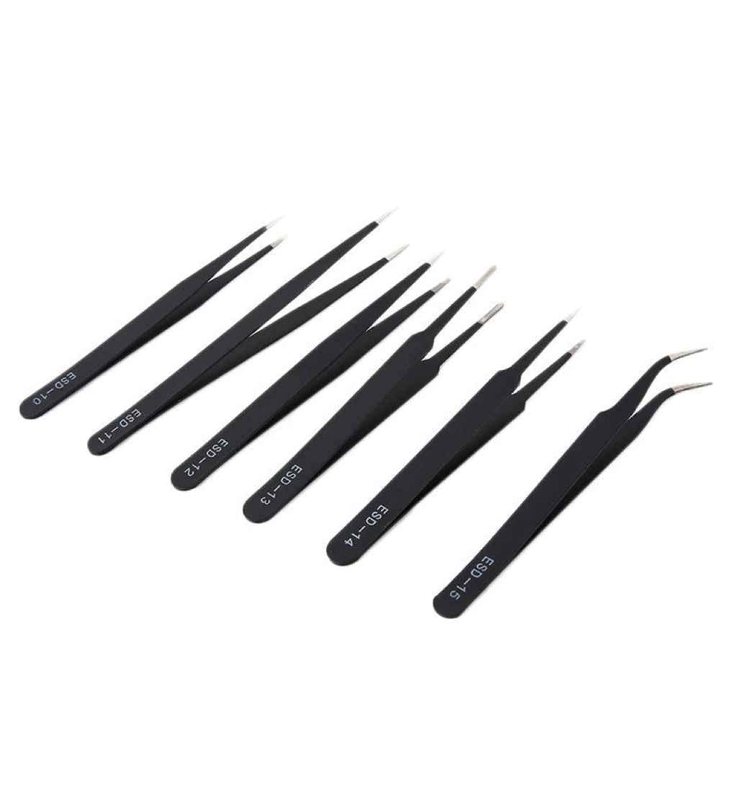 Dajidafu 6 Pieces Anti-static Tweezers Eyebrow Hair Nipper Remover Manual Watch Sewing Crafting Scrapbooking Phone Repair - Buy Online on SooperMarket.com