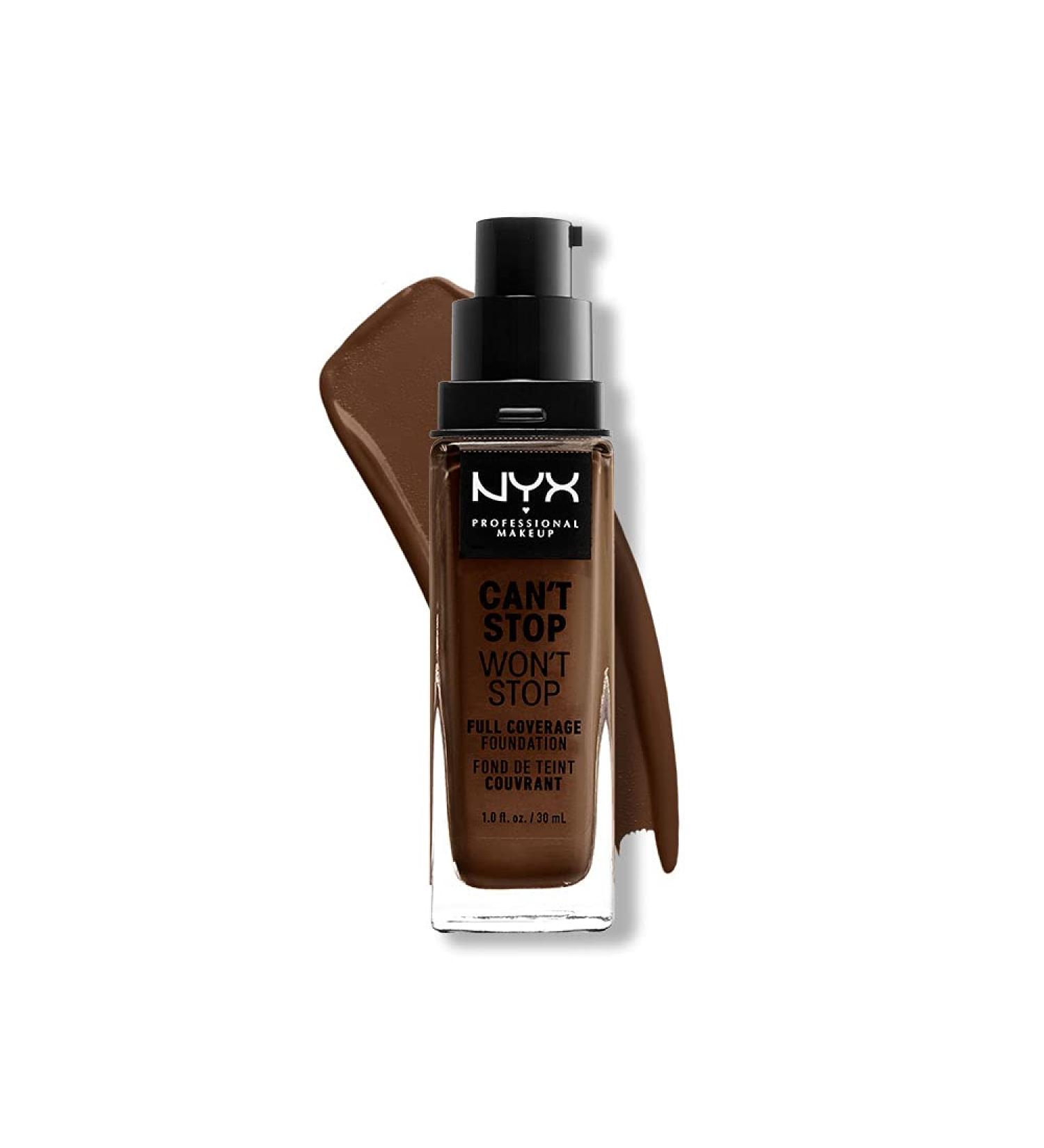 NYX Can't Stop Won't Stop Full Coverage Foundation Chestnut 23 - Vegan & Waterproof - Matte Finish - Long Lasting - Buy Online on SooperMarket.com
