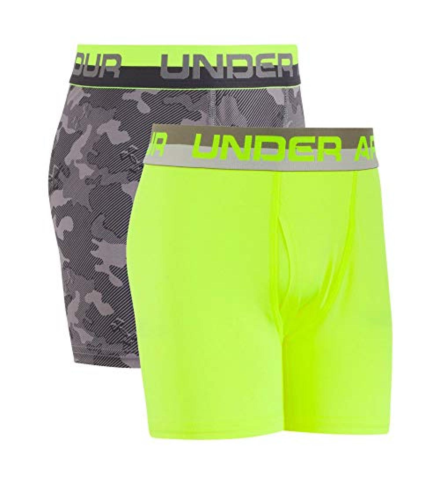 Under Armour Boys' UA Original Series Camo Boxerjock 2-Pack YLG Gray