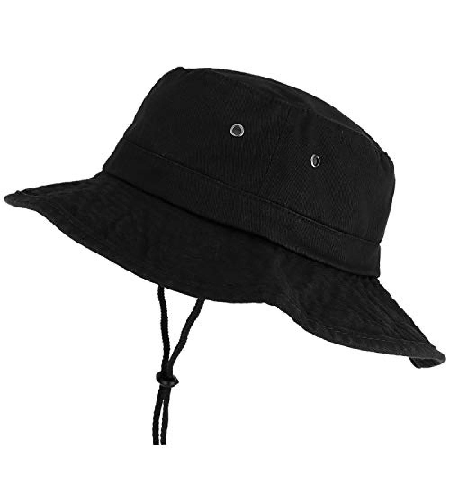 XXL Oversize 100% Cotton Outdoor Boonie Hat - Black | Trendy Apparel Shop - Buy Online on SooperMarket.com