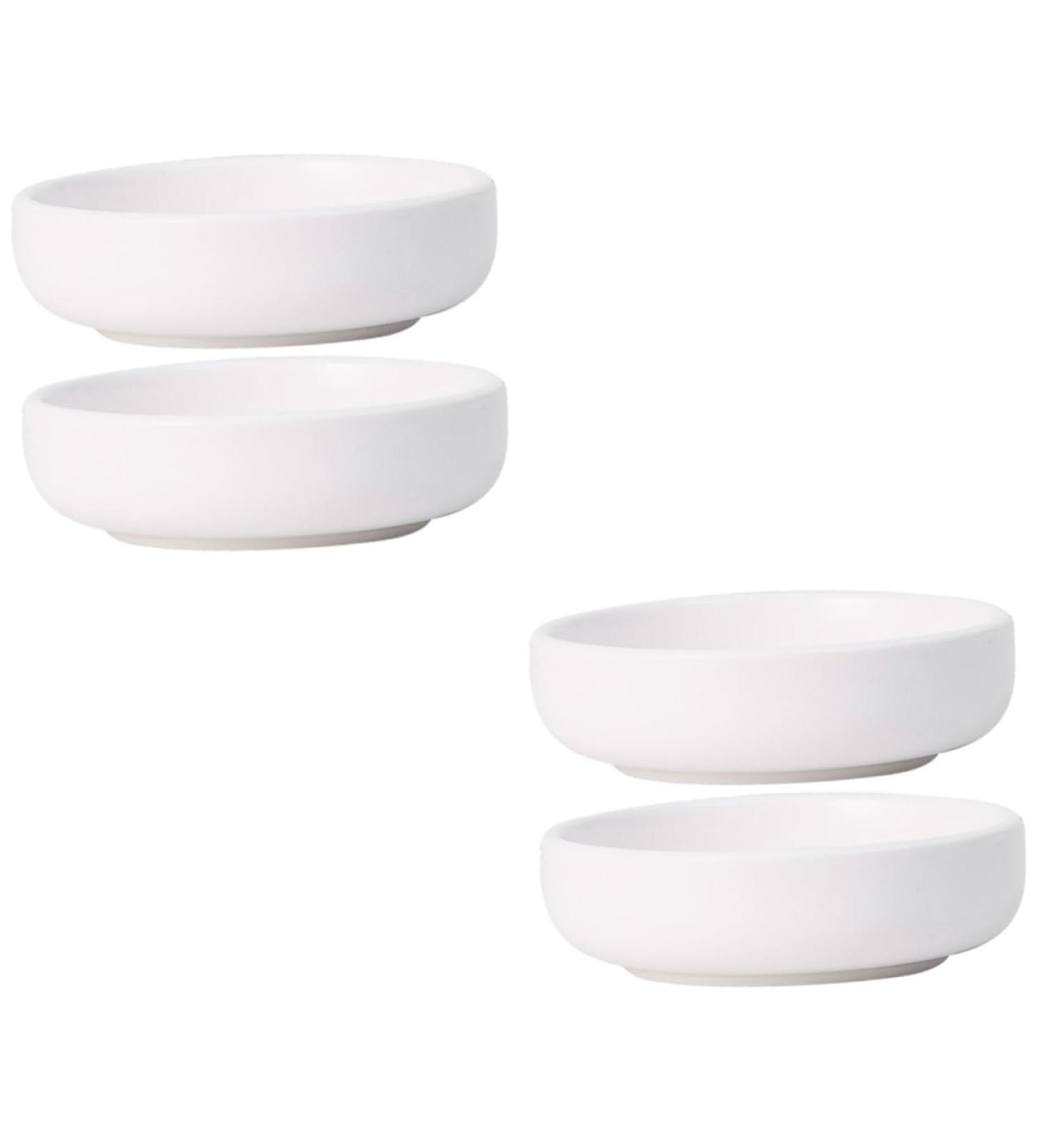 MAGICLULU 4 Pcs Sauce Dish Vinegar Dish Olive Oil Dipping Dishes Appetizer Dishes Japanese Soy Sauce Dishes Small Ceramic Bowls Sauce Serving Dipping Bowls Fries Cooking Ceramics re-usable 9X9X2.5CMx2pcs Whitex2pcs - Buy Online on SooperMarket.com
