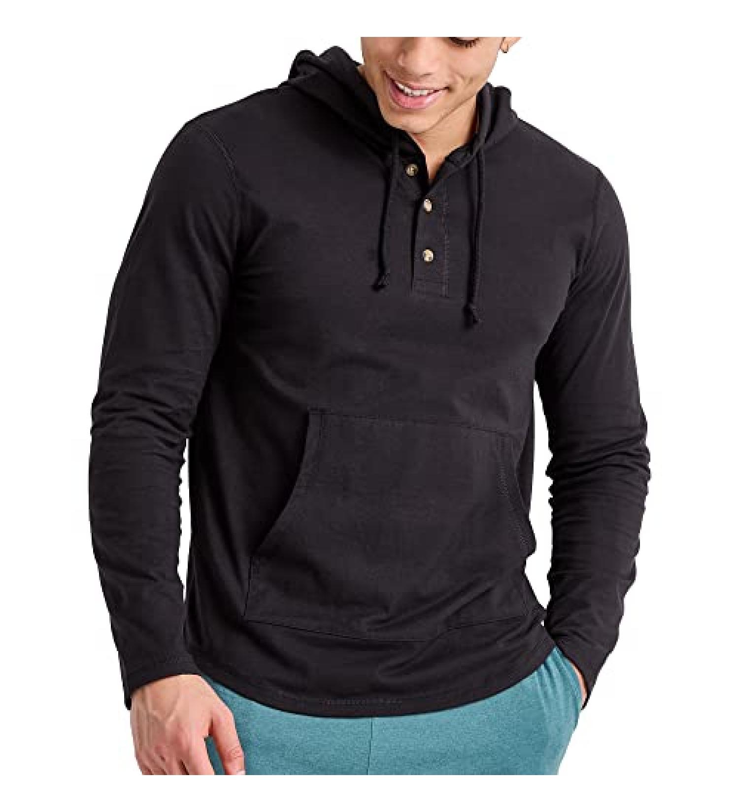 Hanes Originals Men's Pullover Hoodie - Tri-Blend Jersey Large Black - Buy Online on SooperMarket.com