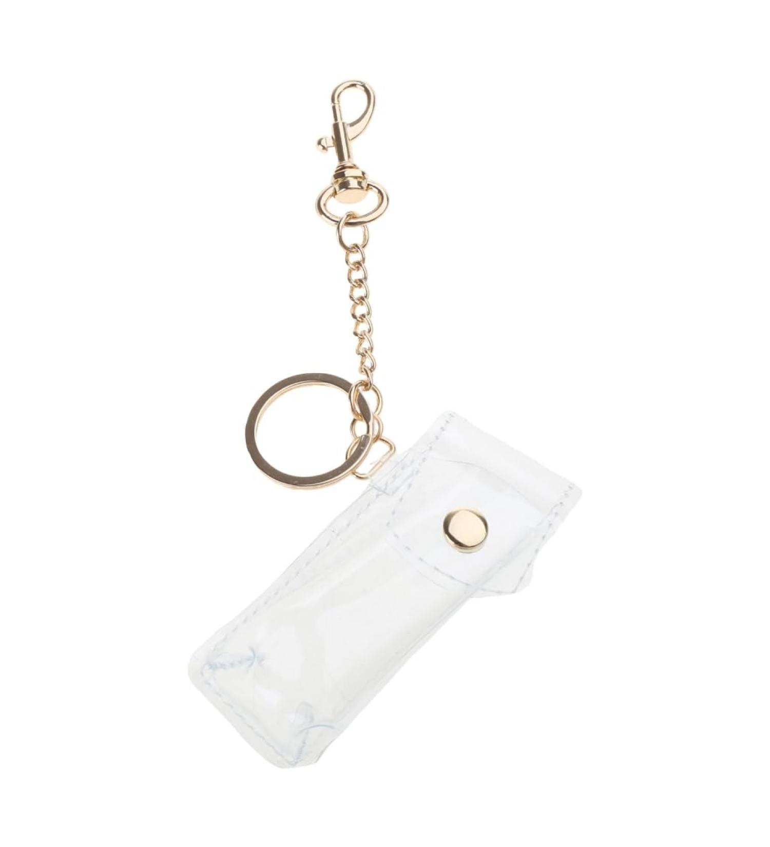 Buy Clear PVC Fashion Keychain Lipstick Holder | Stylish Outdoor Lipstick Sleeve Keychain - Buy Online on SooperMarket.com