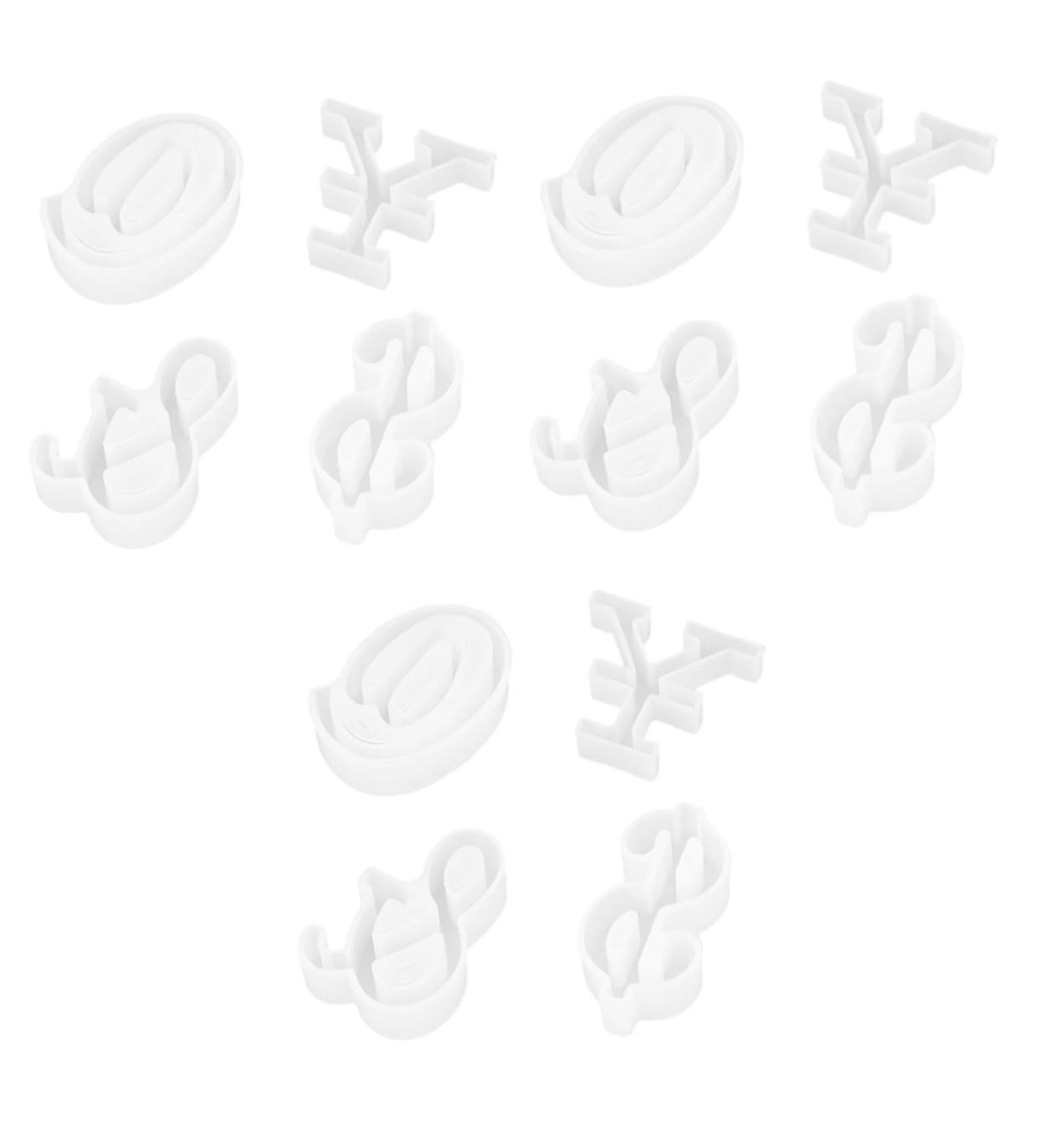 STOBOK 12 Pcs Silicone Mold Silicone DIY Mold DIY Symbol Mold Epoxy Jewelry Molds Gummy Molds Resin Necklace Mold Molds for Concrete DIY Crafts Cake Mold Manual White Silica Gel Whitex3pcs 4.8X4.2CMx3pcs - Buy Online on SooperMarket.com