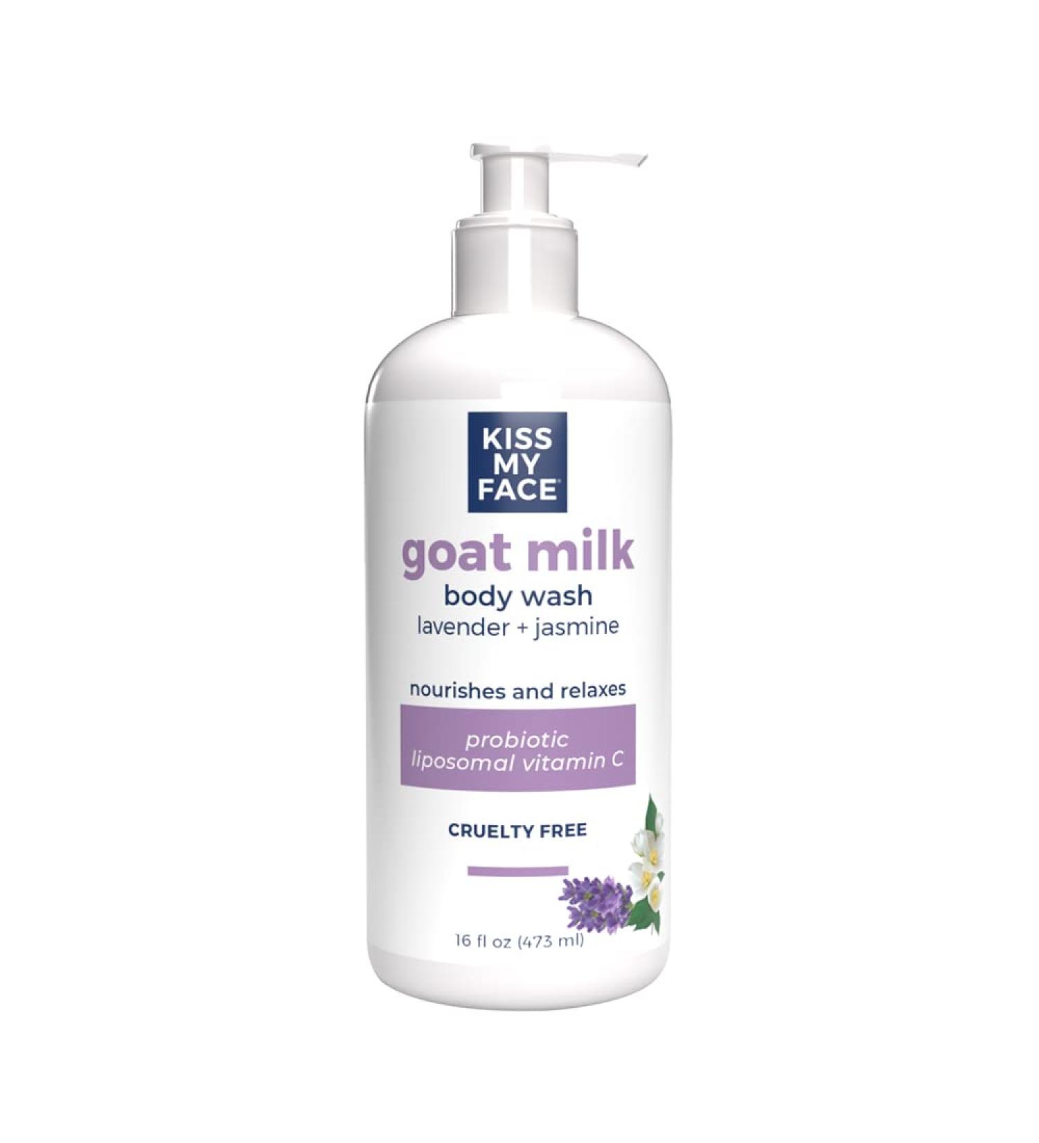Kiss My Face Goat Milk Lavender & Jasmine Body Wash - 16 oz with Argan Oil | Pack of 1 - Buy Online on SooperMarket.com