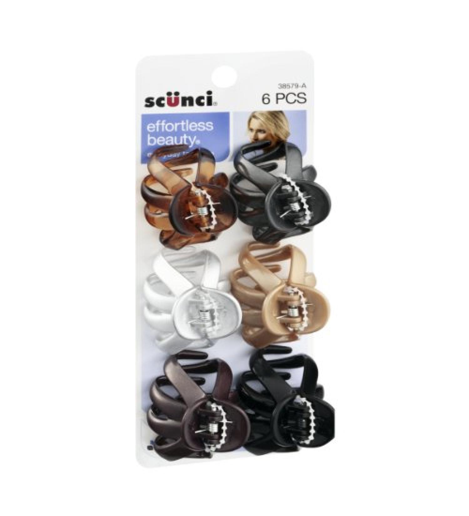 Scunci Jaw Clips - 6 Pack Assorted Colors - Buy Online on SooperMarket.com