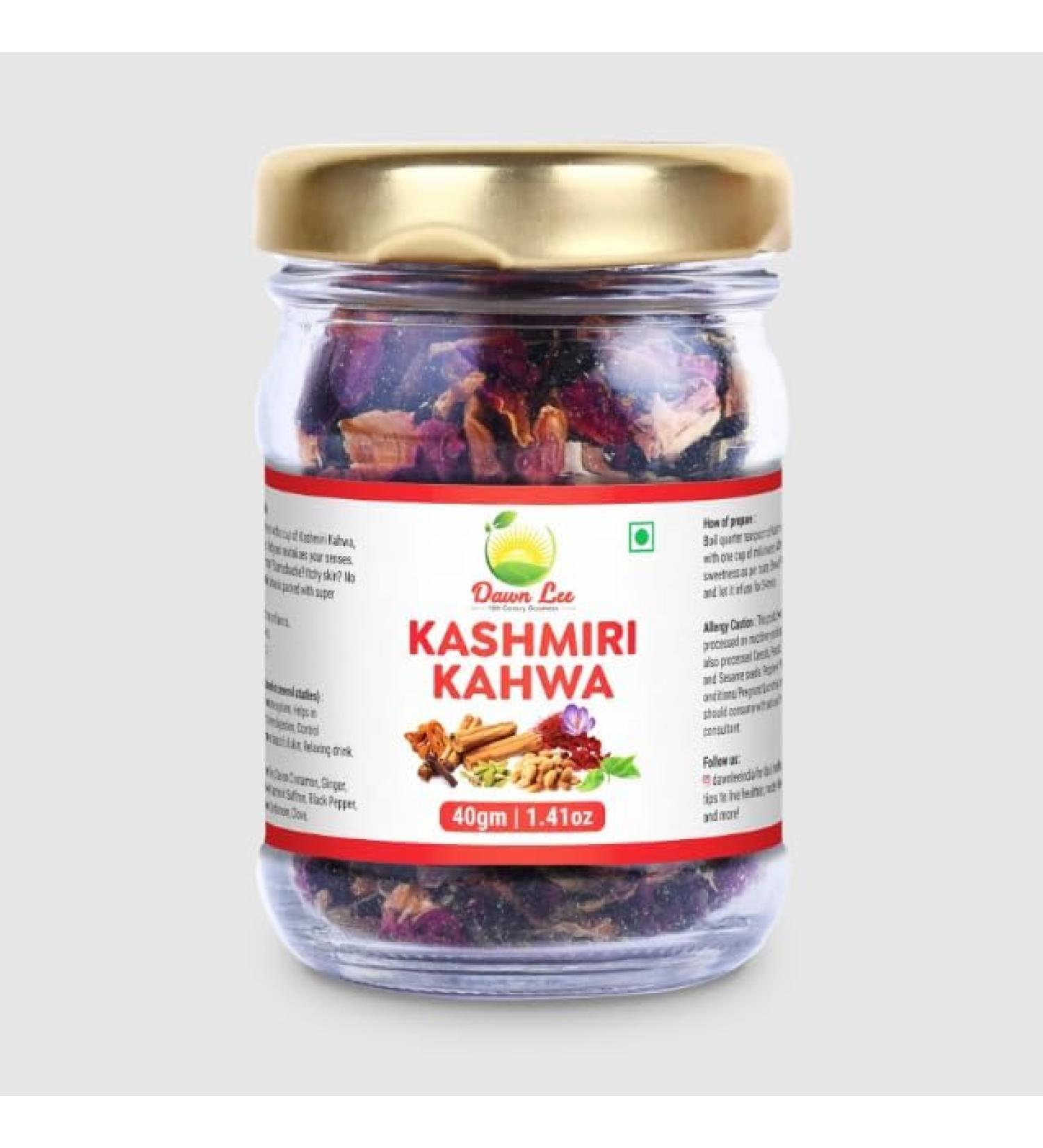 Dawn Lee Kashmiri Kahwa 40 Gram Refreshing And Original Immunity Booster Tea Natural Detox Drink Kahwa Kashmiri Ayurvedic Traditions Delightful Healthy Flavor kahve Qawah - Buy Online on SooperMarket.com