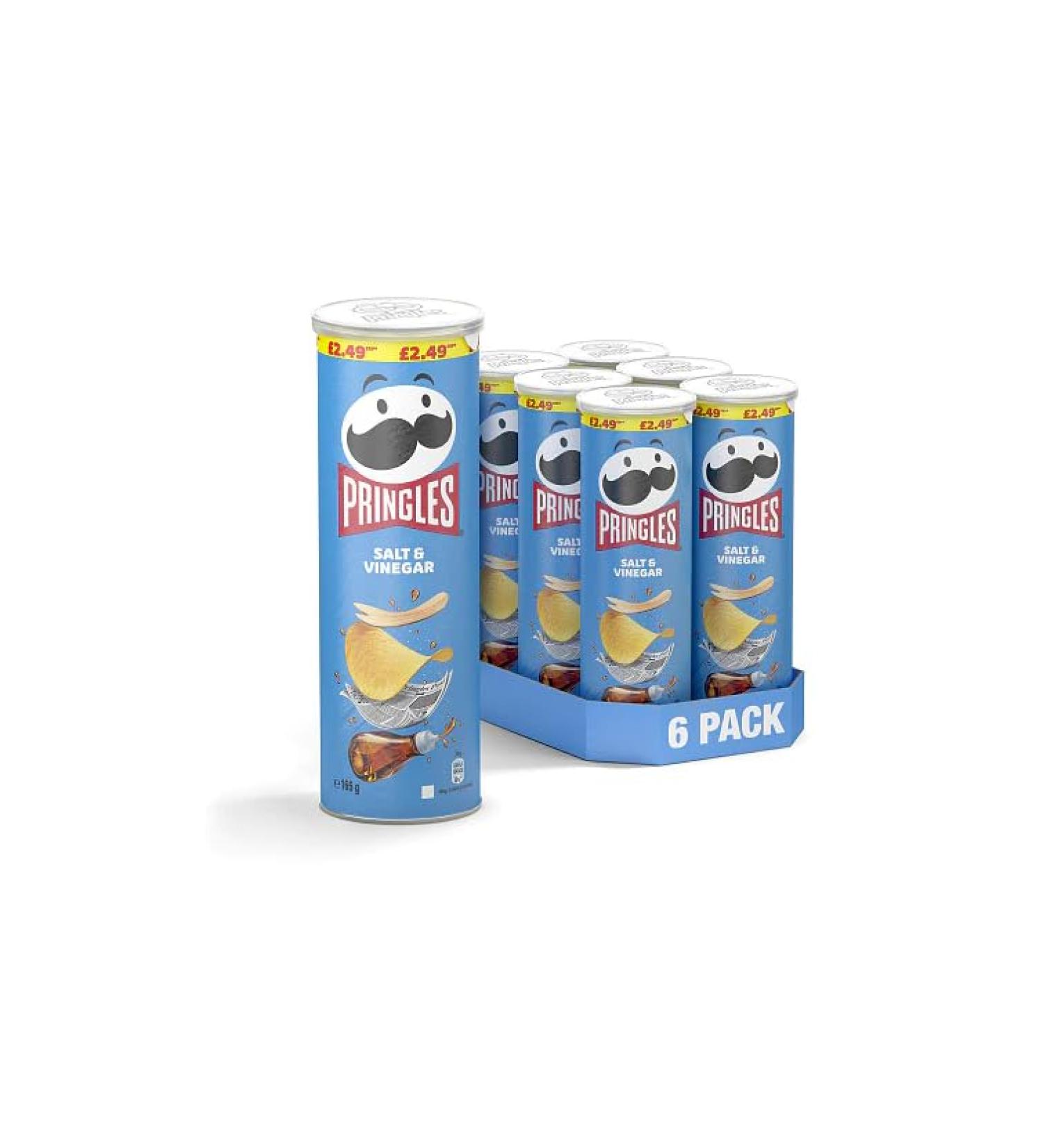 Pringles Salt & Vinegar Case of 6x165g - Buy Online on SooperMarket.com