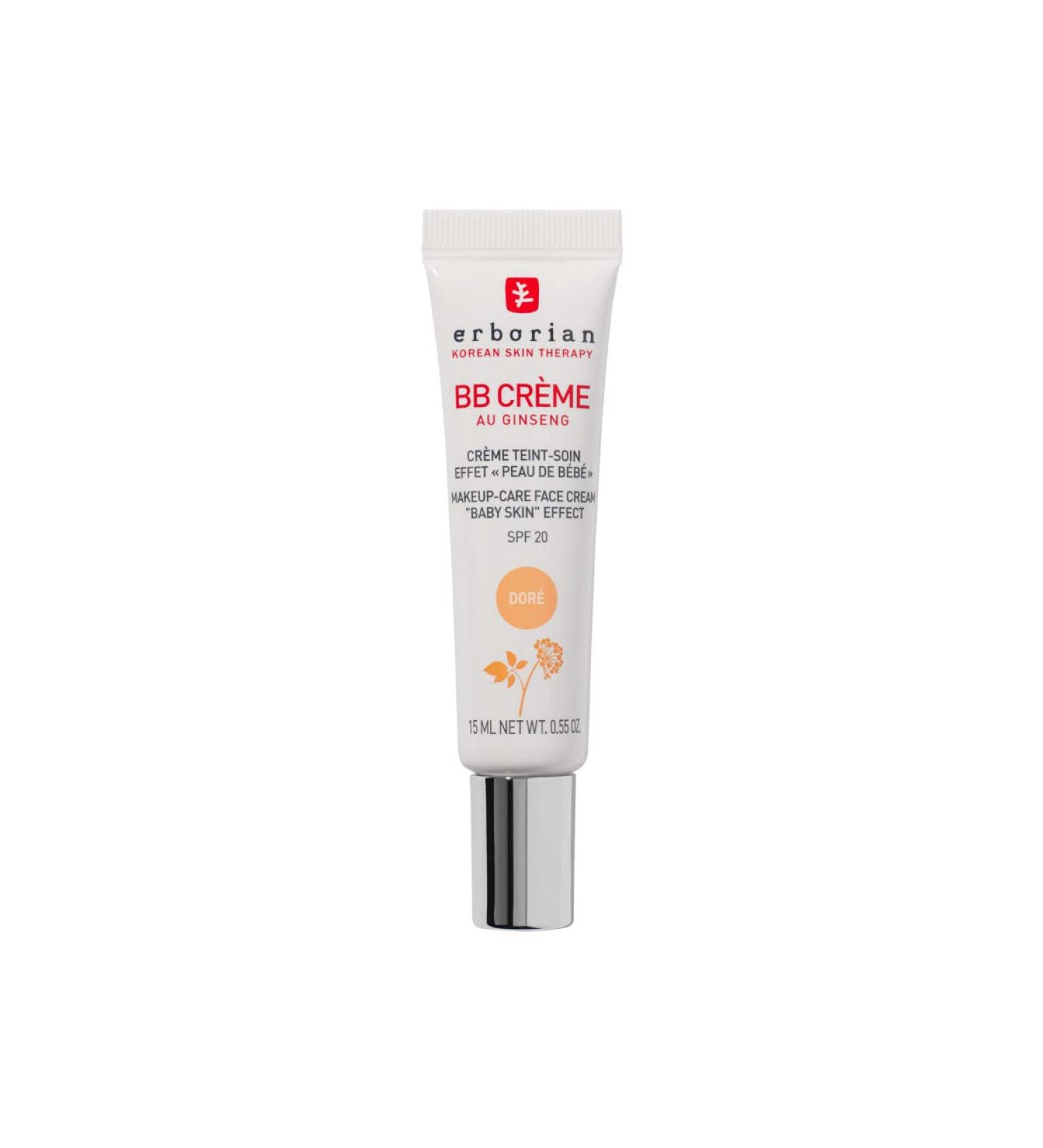 Erborian - BB Cream with Ginseng - Imperfection Covering Foundation with Baby Skin Effect - 5-in-1 Korean Skincare Face Cream SPF 20 - Dor Shade - 15 ml 15 ml (Pack of 1) Gold - Buy Online on SooperMarket.com