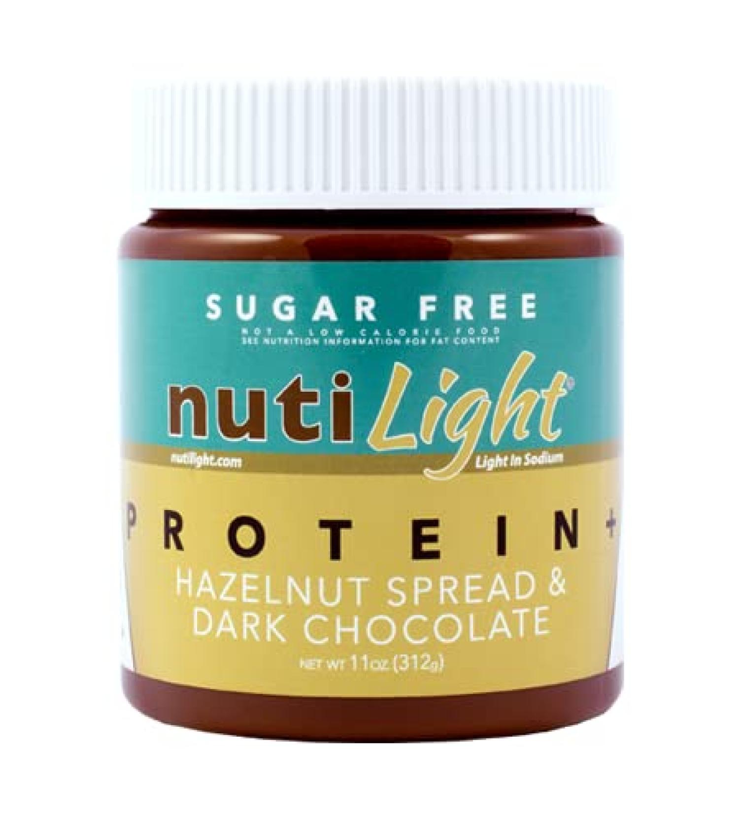Nutilight Sugar Free Protein Hazelnut Spread and Dark Chocolate - Keto, Diabetic Friendly, Vegan, Non-GMO - 11 Ounces - Buy Online on SooperMarket.com