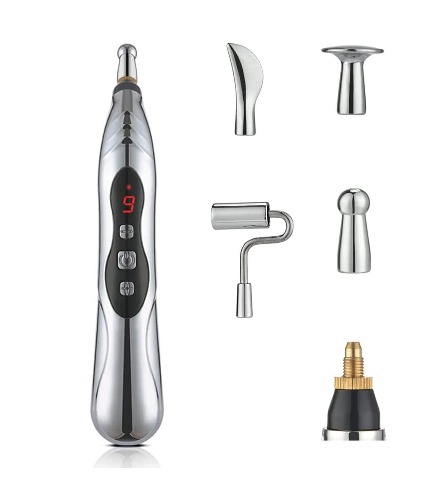Handheld Rechargeable Acupuncture Massager 5 in 1 Home Use Meridian Device for Arm Leg Waist Shoulder Neck USB Charging - Buy Online on SooperMarket.com