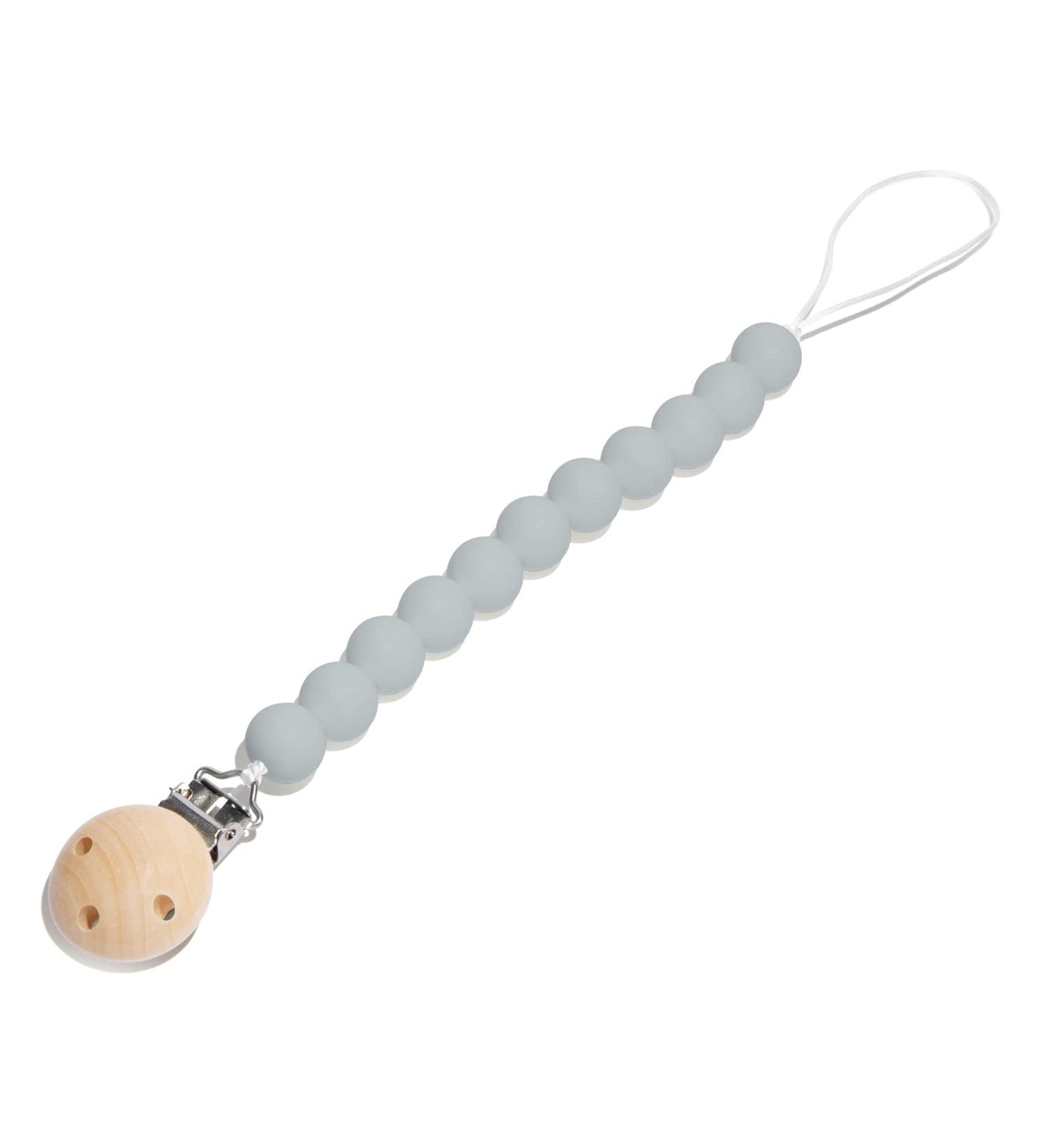 Center Coast Collections Silicone Pacifier Clip - Safe Binky Holder - Neutral Grey - Unisex Baby & Toddler - Buy Online on SooperMarket.com