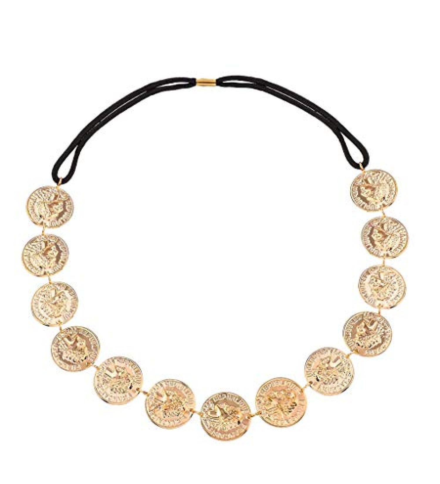 Yalice Elastic Flapper Head Chain Hair Gold Coin Headband for Women and Girls - Buy Online on SooperMarket.com