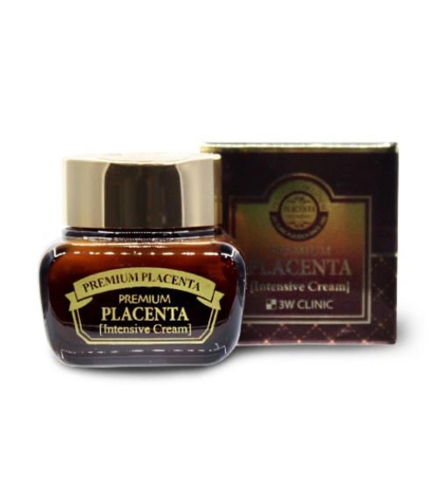 3W CLINIC Premium Placenta Intensive Cream 1.69Oz Moisturizing Nutrition