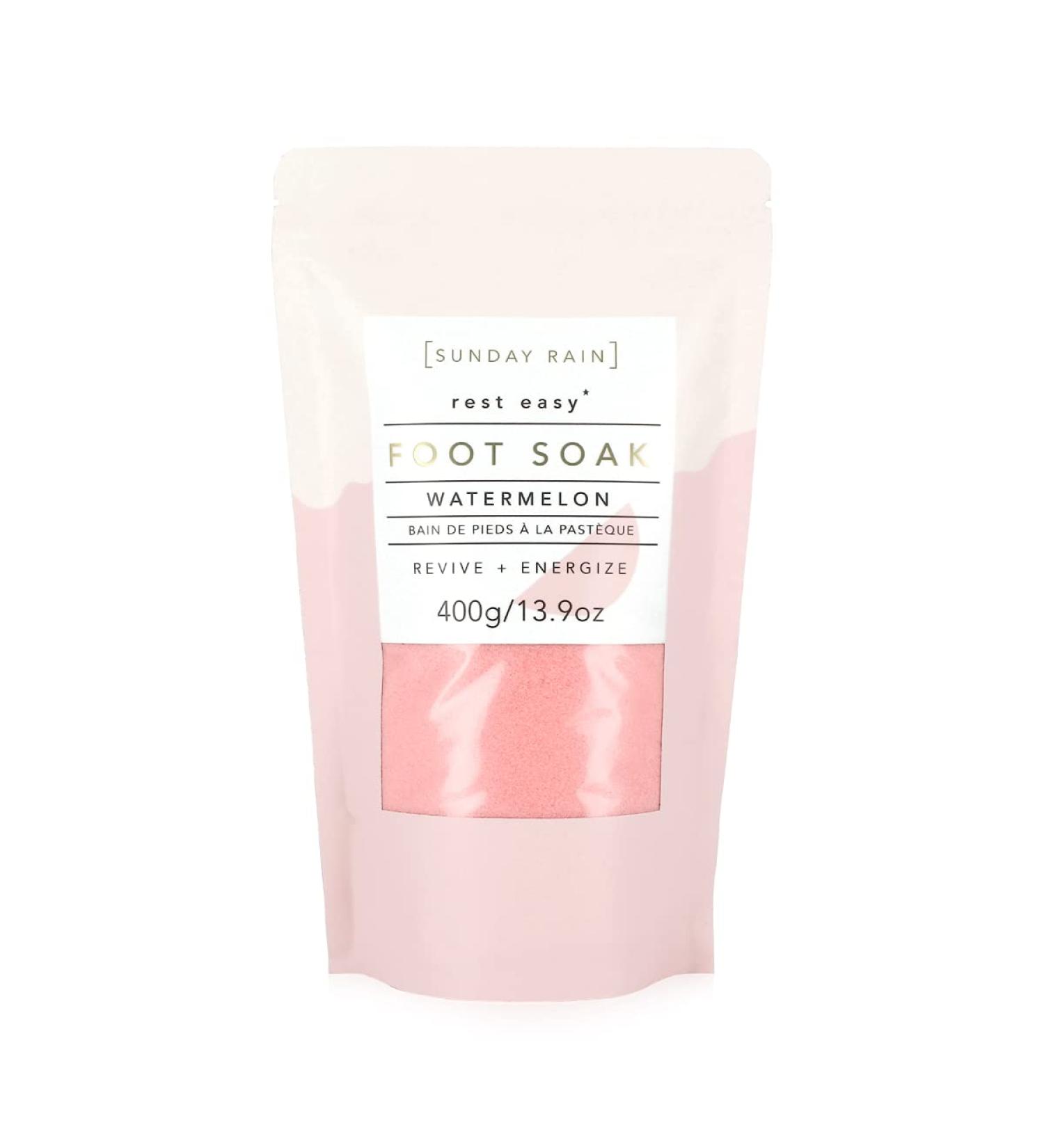Sunday Rain Rest Easy Watermelon Foot Soak - 13.9 oz | Relax & Revitalize - Buy Online on SooperMarket.com