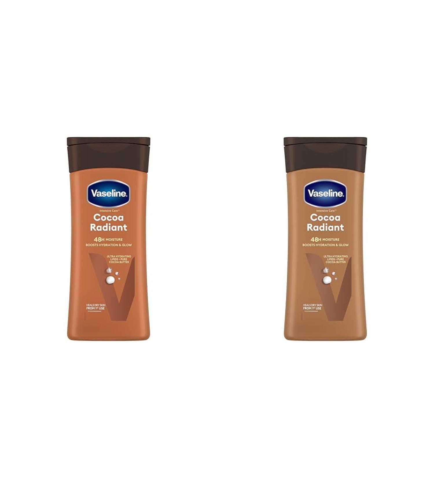 Vaseline Intensive Care Cocoa Radiant Body Lotion with ultra-hydrating lipids and pure cocoa butter for dry skin 200 ml (Pack of 2) 200 g (Pack of 2) Cocoa Radiant Body Lotion 200ml - Buy Online on SooperMarket.com